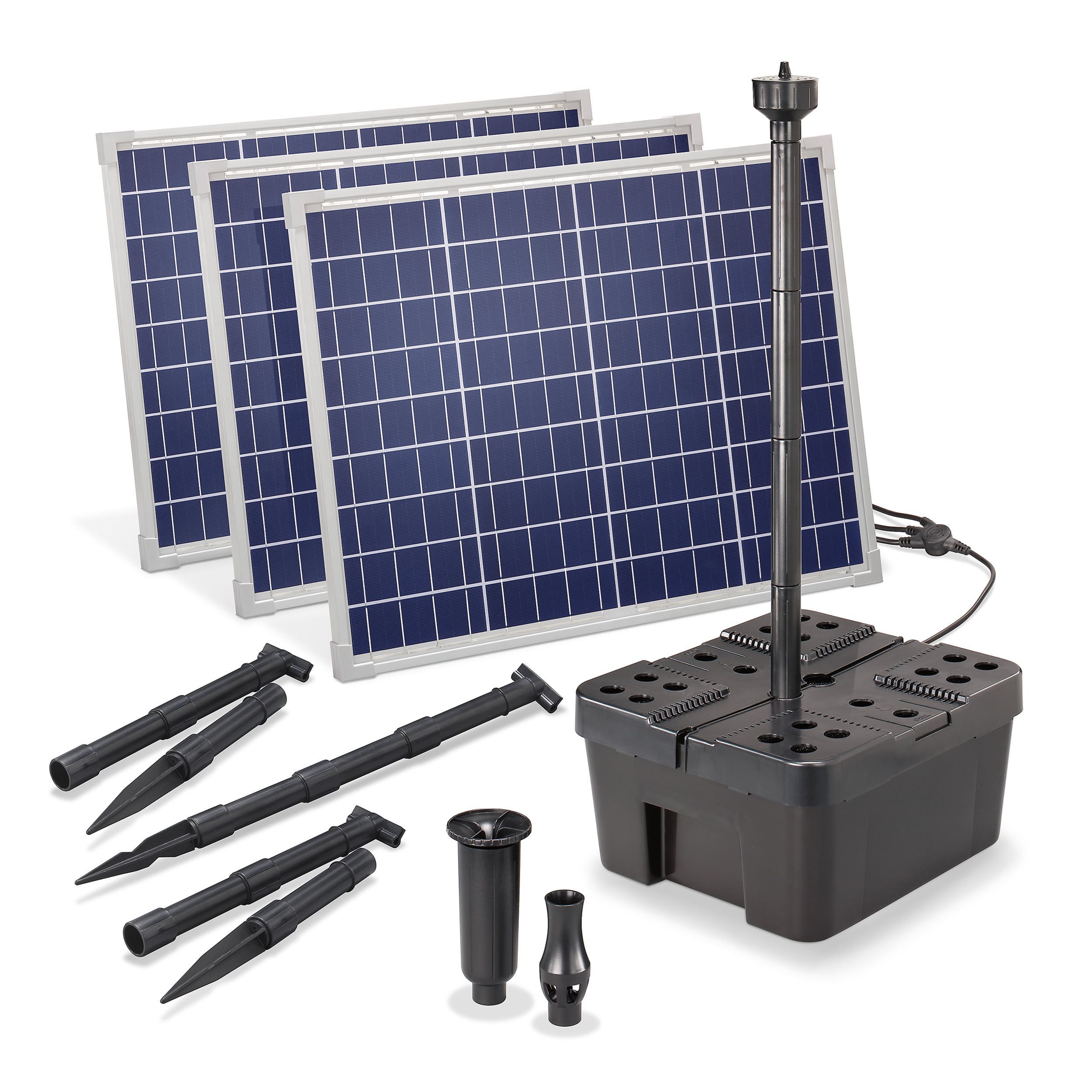 esotec Teichfilter 150/5000 Solar Unterwasserfilter-Set Pumpe 5000l/h Modul 3x50Wp 100912 (Komplettset)