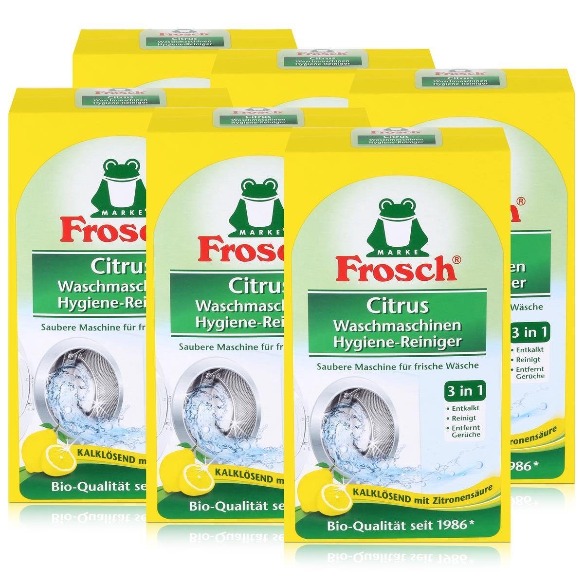 FROSCH Frosch Citrus Waschmaschinen Hygiene-Reiniger 250g - Kalklösend (6er P Spezialwaschmittel