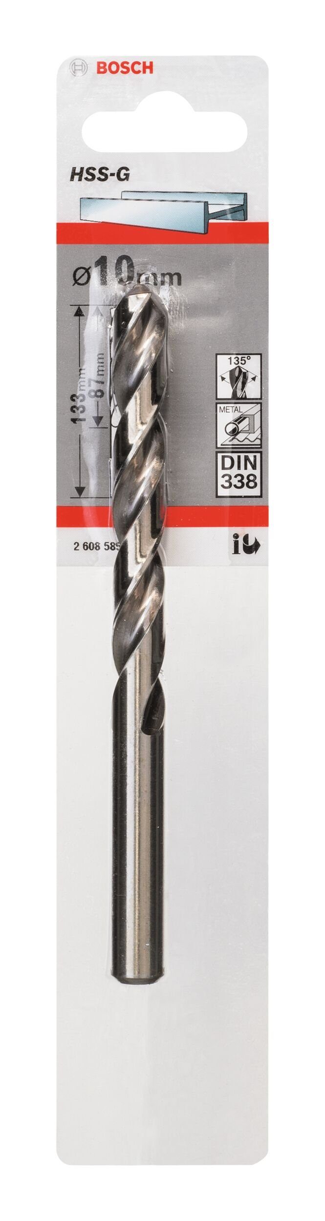 10 (DIN 338) x mm Metallbohrer, HSS-G 1er-Pack - 87 x - BOSCH 133