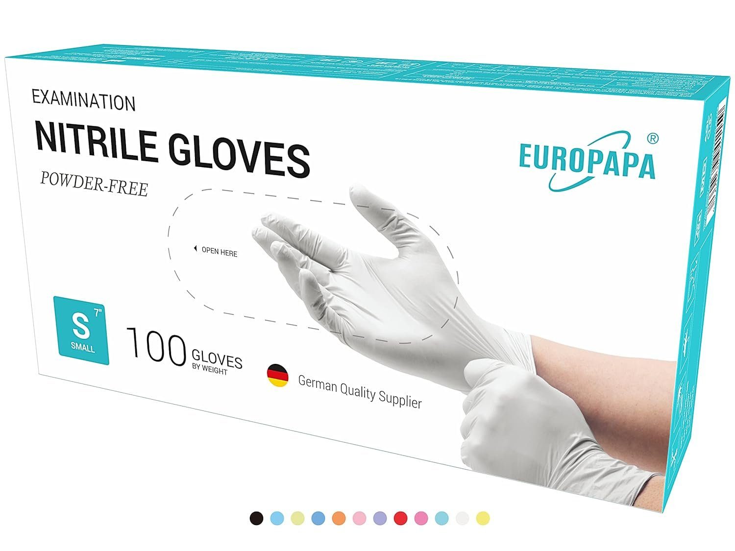 EUROPAPA Einweghandschuhe 1000x Nitrilhandschuhe Einweghandschuhe puderfrei (Untersuchungshandschuhe) EN455 EN374 latexfrei Einmalhandschuhe Handschuhe