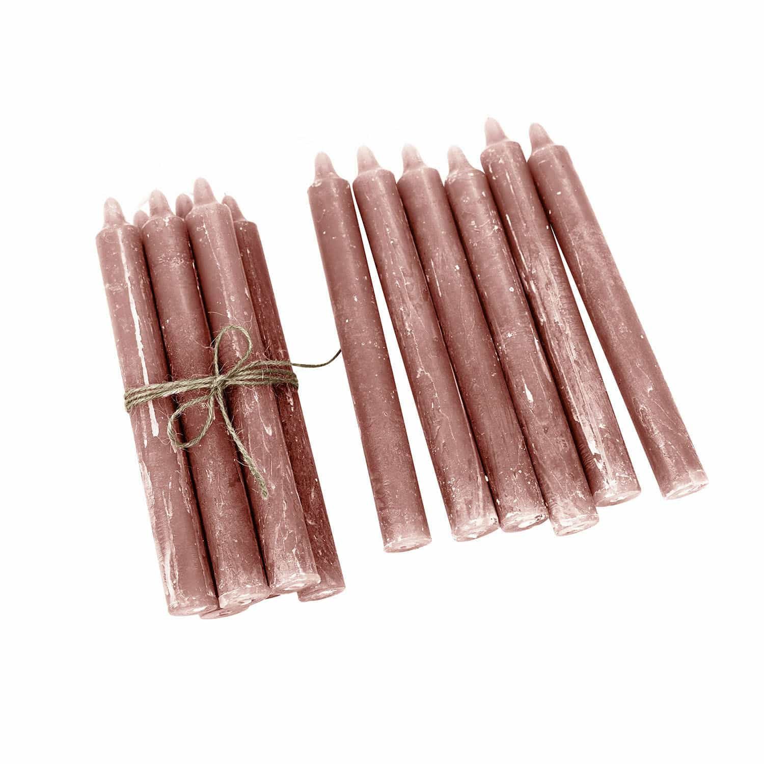 Mirabeau Stumpenkerze Kerze 12er Set Bauceau rosa (12er Set, 12er Set), none