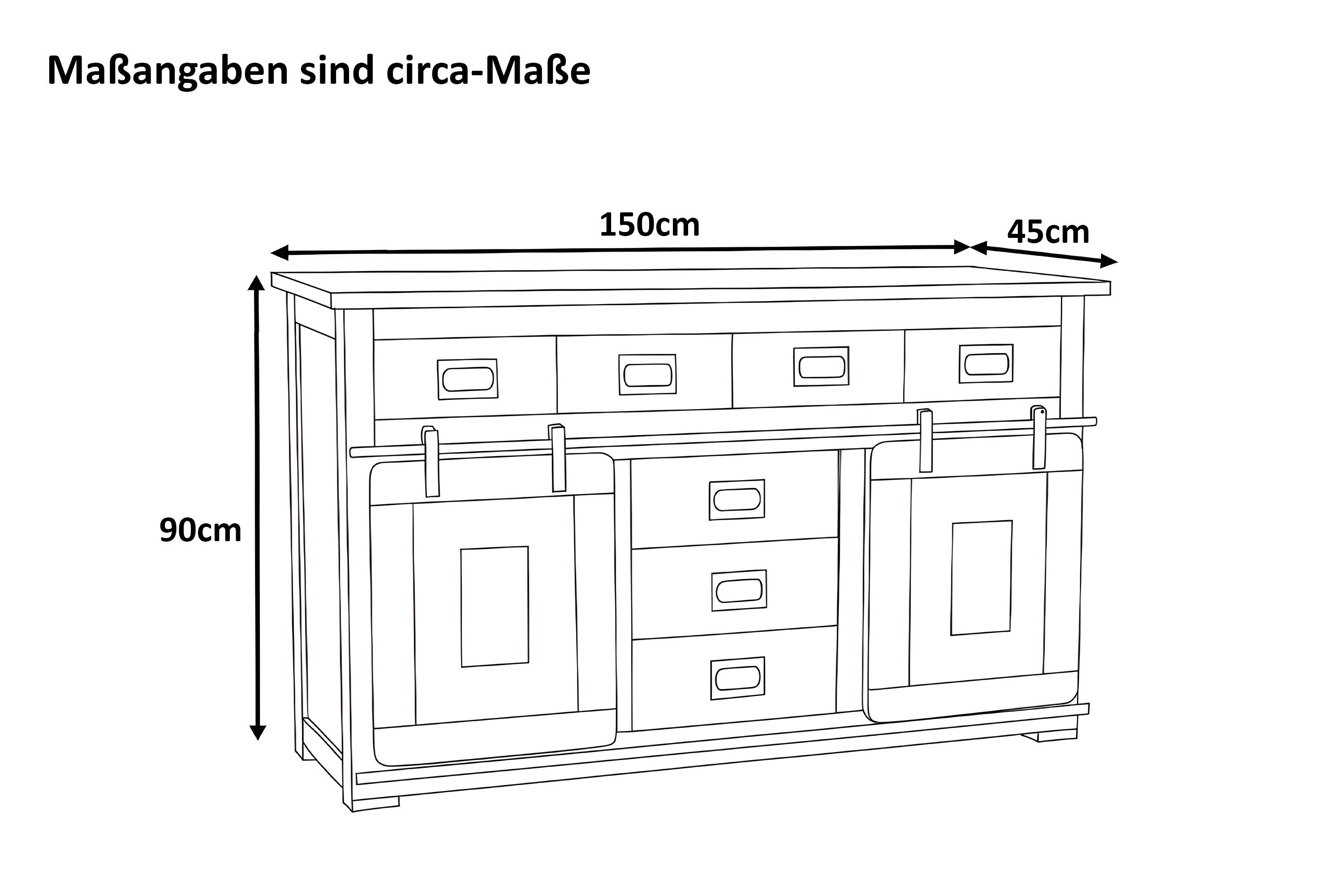 SAM® Sideboard Gia, massives Akazienholz, mit günstig online kaufen