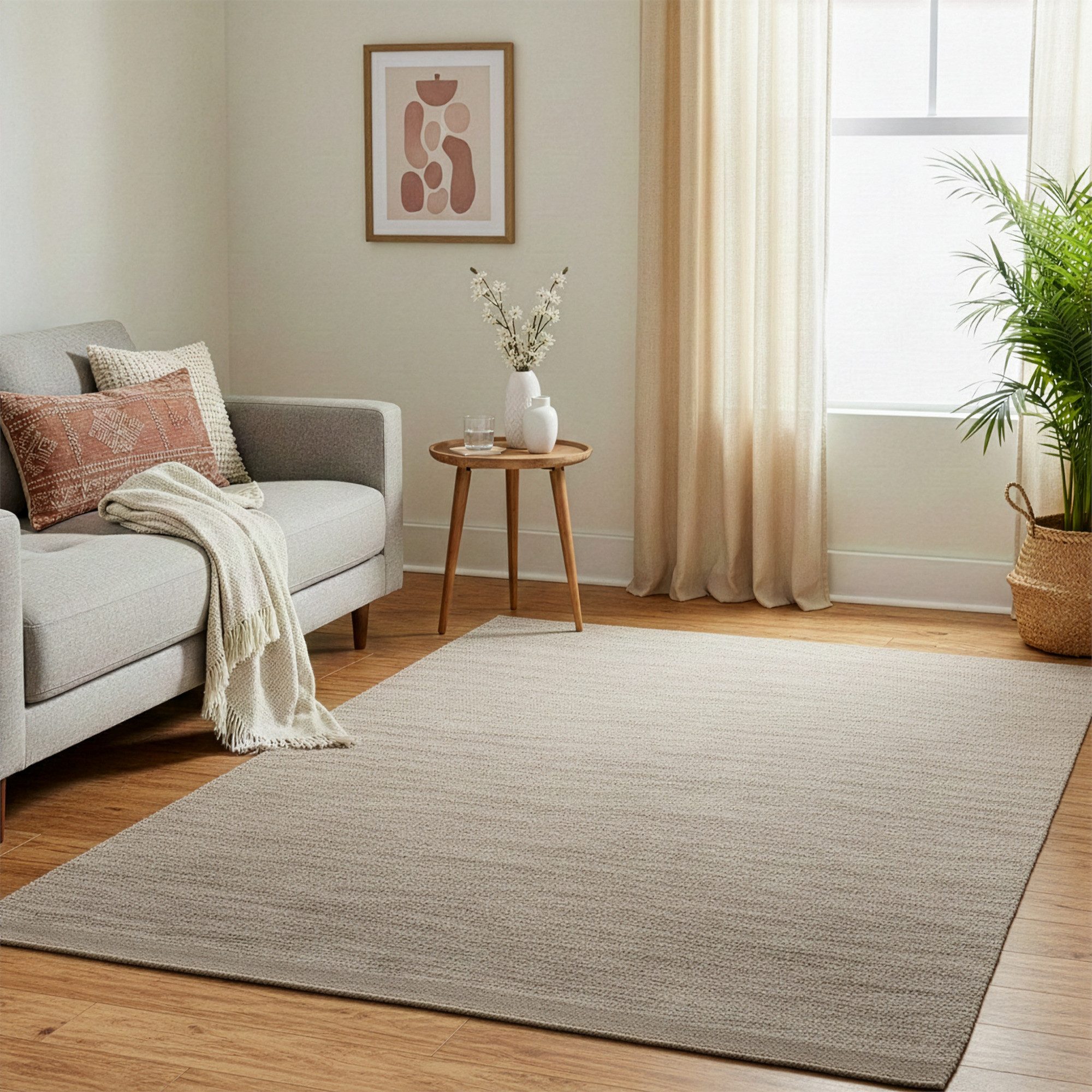 Pergamon Wollteppich Natur Teppich Wolle Kiruna, Rechteckig, Höhe: 15 mm