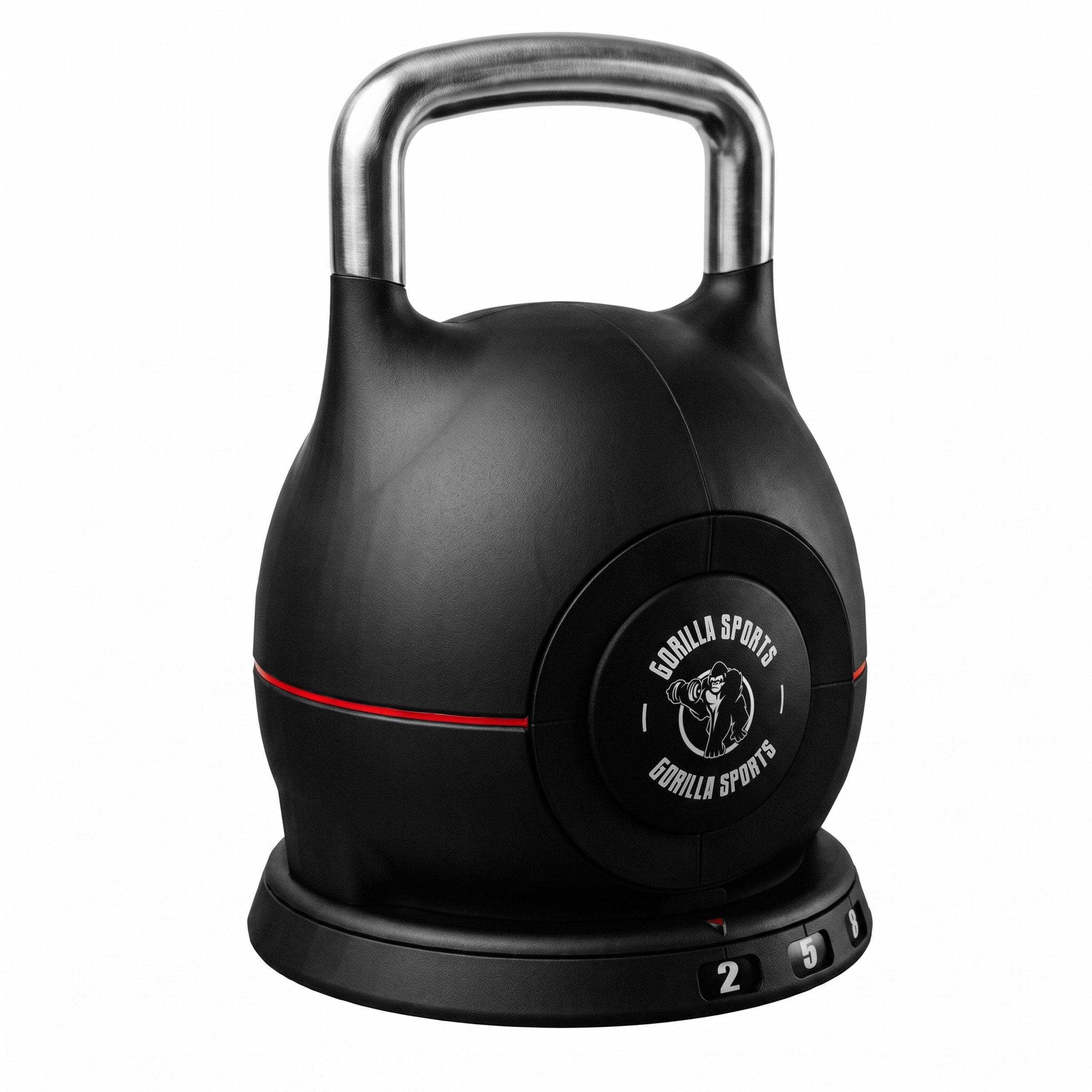 GORILLA SPORTS Kettlebell Gorilla Sports Kettlebell verstellbar 2 bis 20 kg inkl. Ablage