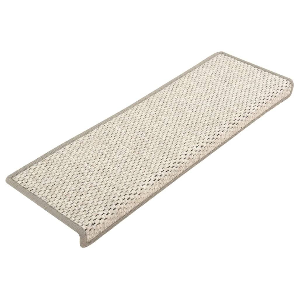 vidaXL Stufenmatte NA Treppenmatten Selbstklebend Sisal-Optik 15 Stk 65x25 cm Beige Stufe