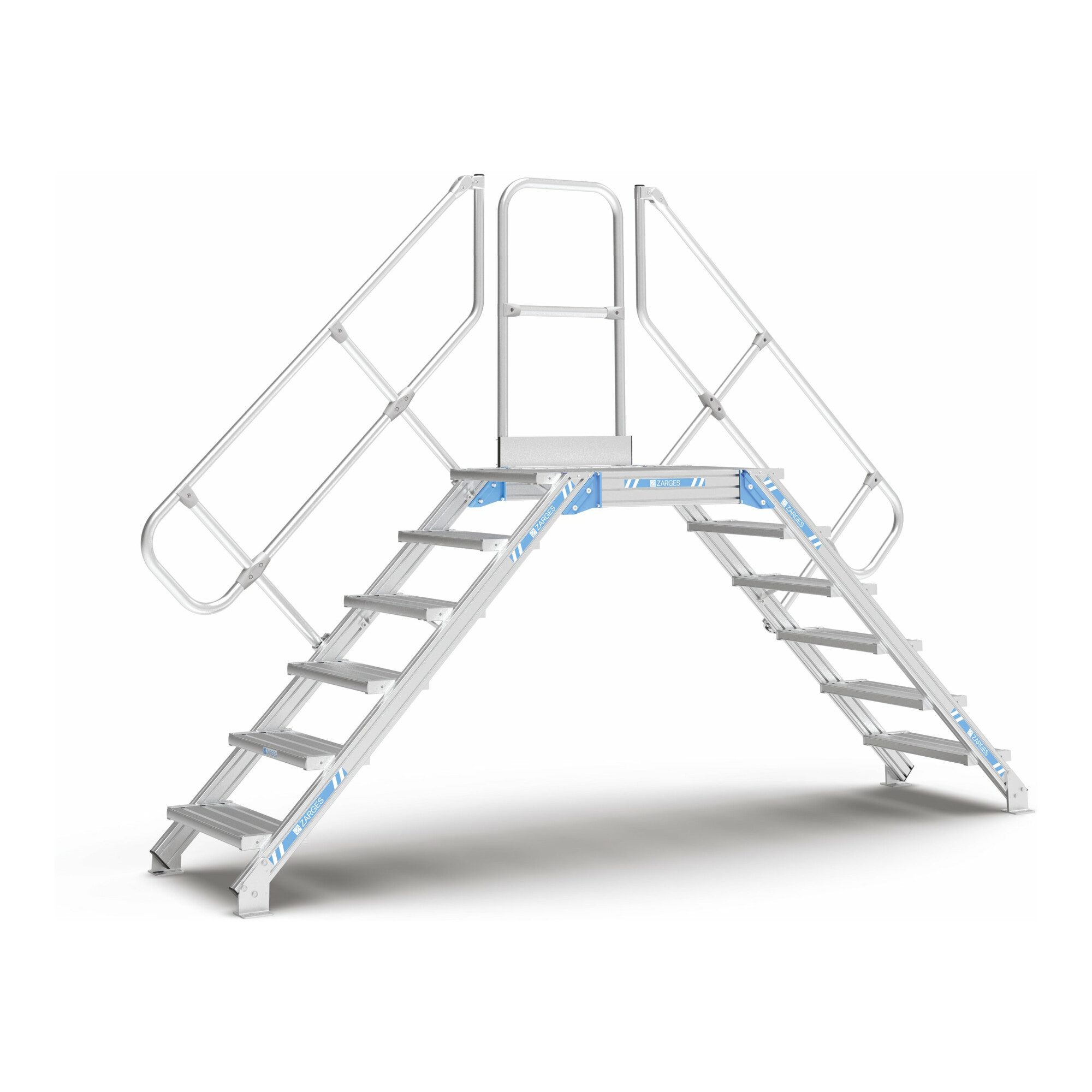 Zarges Treppenstufe ZARGES LM-Überstieg 45° 5 Stufen, 800 mm breit, Höhe 950 mm