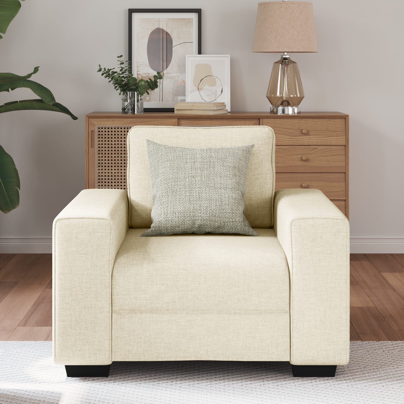 vidaXL Sofa Sessel 60 cm Leinen günstig online kaufen