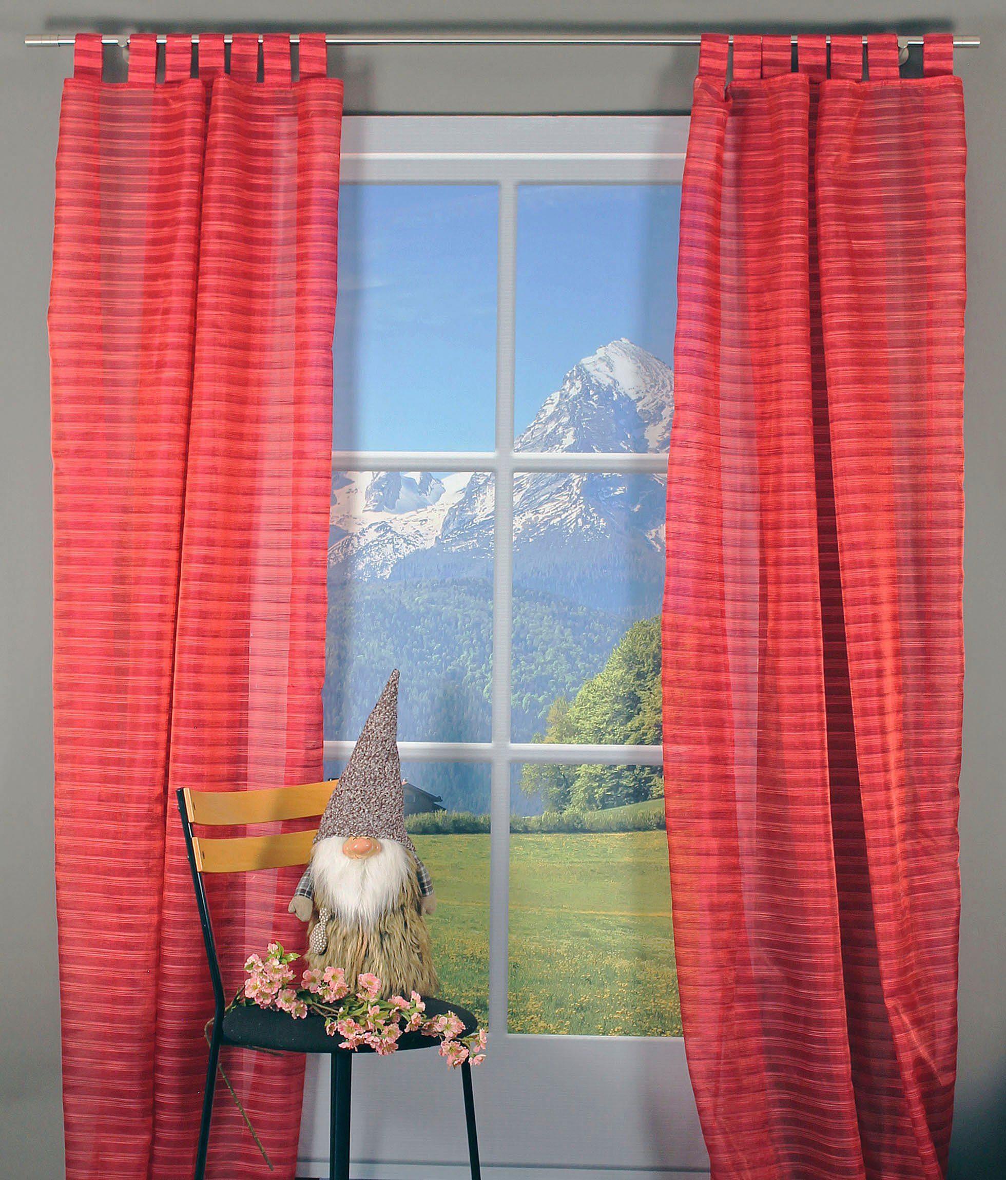 HOSSNER - ART OF HOME DECO Gardine Egelsee (1 St), Schlaufen, transparent, Schlaufenschal im zeitlosen Design