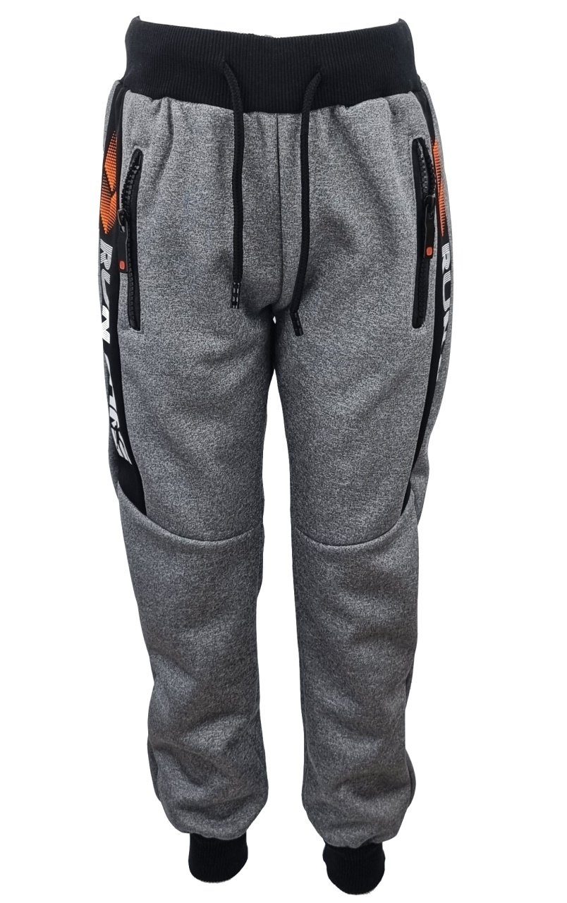 Jogginghose Fashion Jogginghose, J871 Boy Hellgrau gefüttert Freizeithose Sweathose