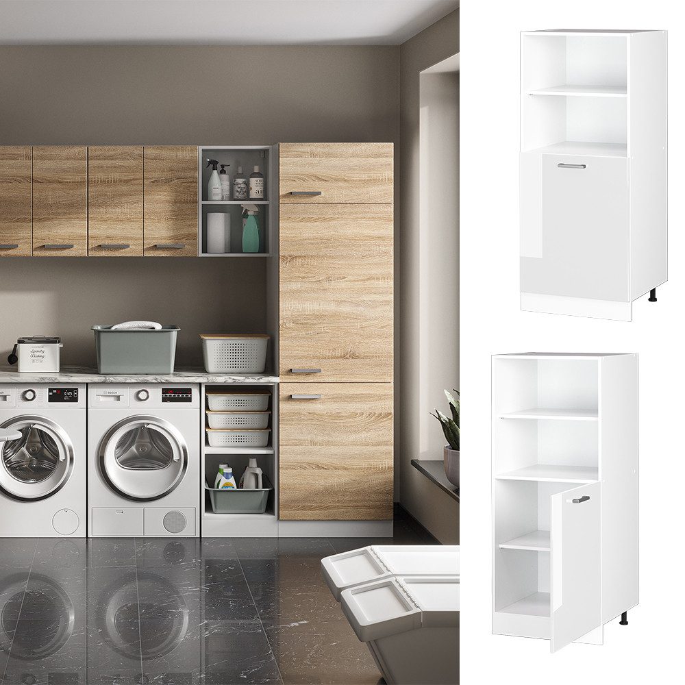 Vicco Schranksystem R-Line, Weiß Hochglanz/Weiß, 60 günstig online kaufen