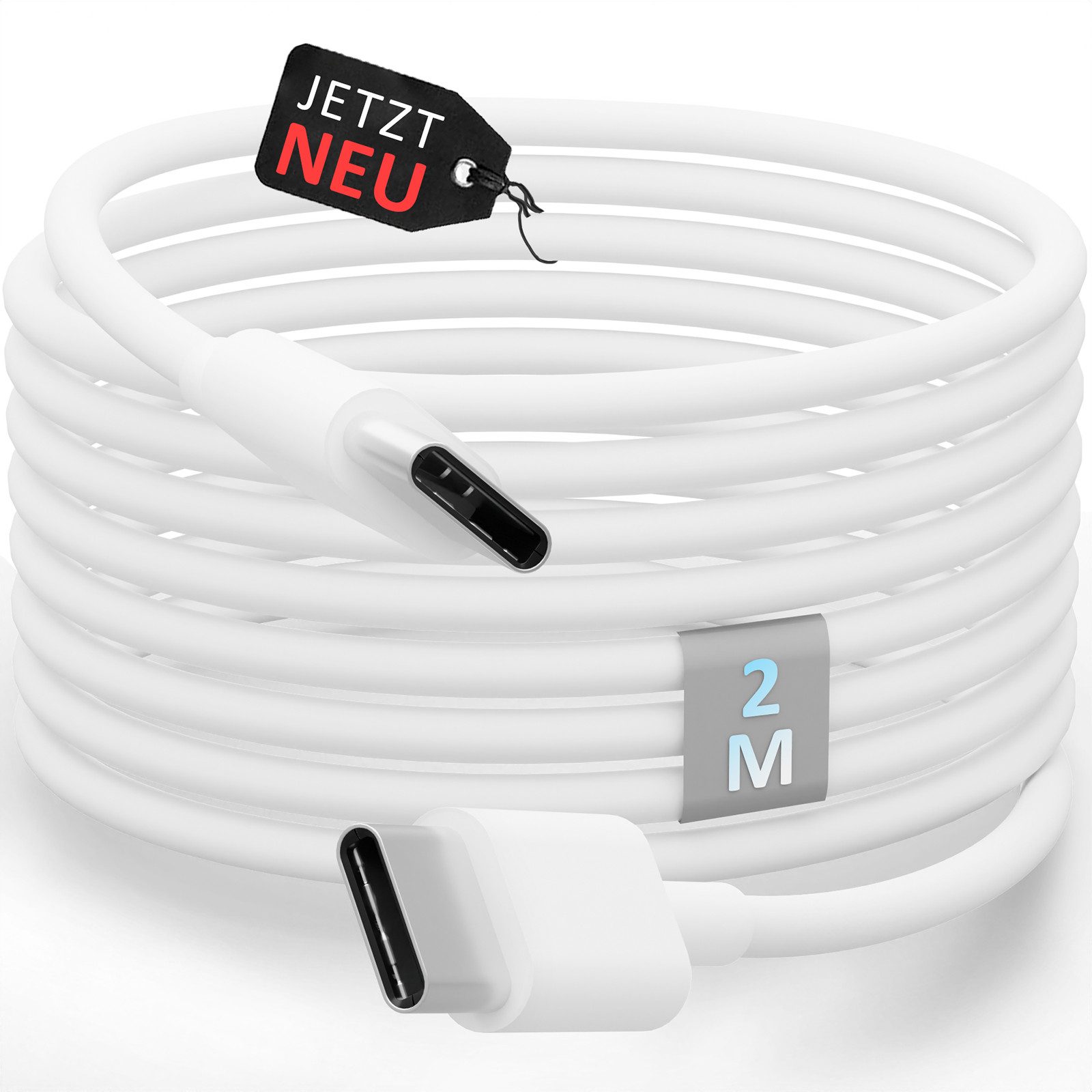 GreenHec USB C Ladekabel 60w 1m 2m 3m Cable Datenkabel Typ-C Kabel USB-Kabel, Keine Angabe, Typ C (Eurostecker), USB-C (200 cm), iPhone 15 16 Samsung Galaxy S22 S23 S24 Aufladekabel