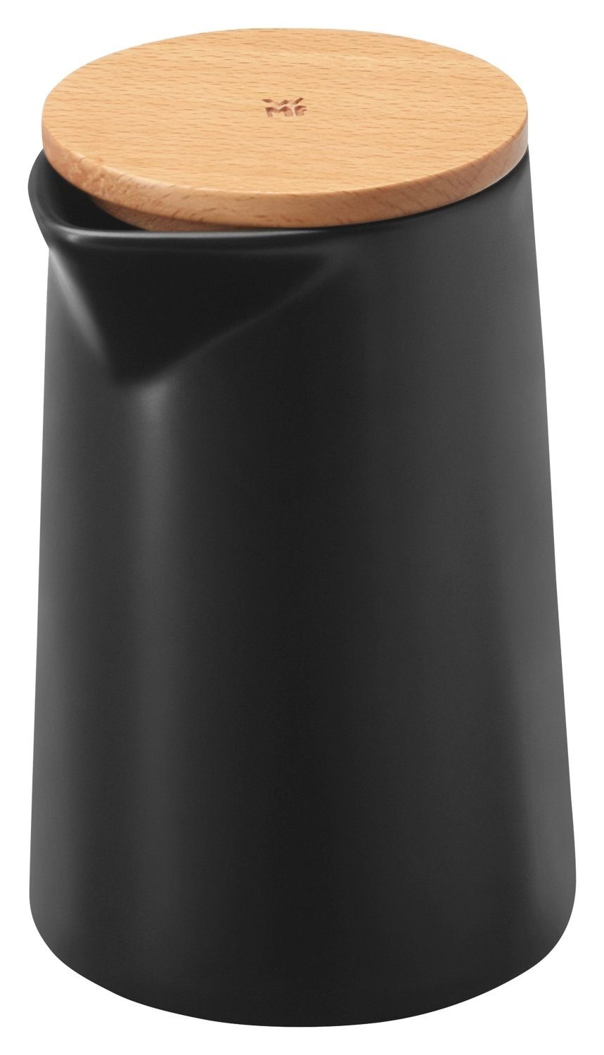 WMF Milchkännchen KINEO, Braun, Schwarz, Feinsteinzeug, Holzdeckel, 0,27 l, hitzebeständig bis 130 °C