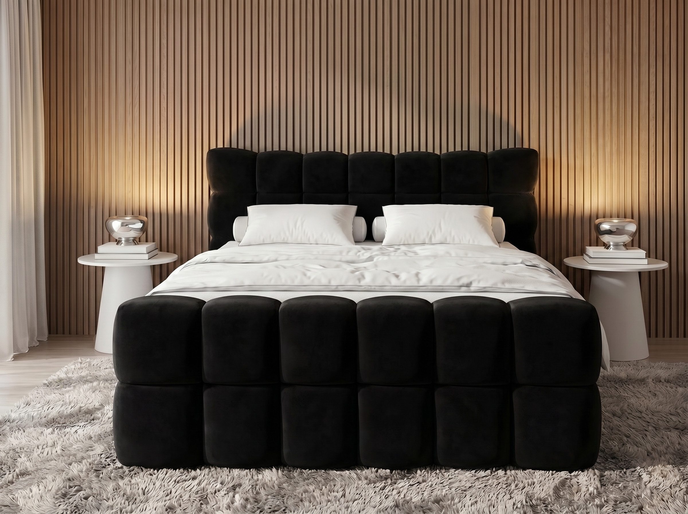wonello Boxspringbett Milano (Exklusiv), Samt-Designbett mit Bettkasten, wahlweise mit wonello premium Topper
