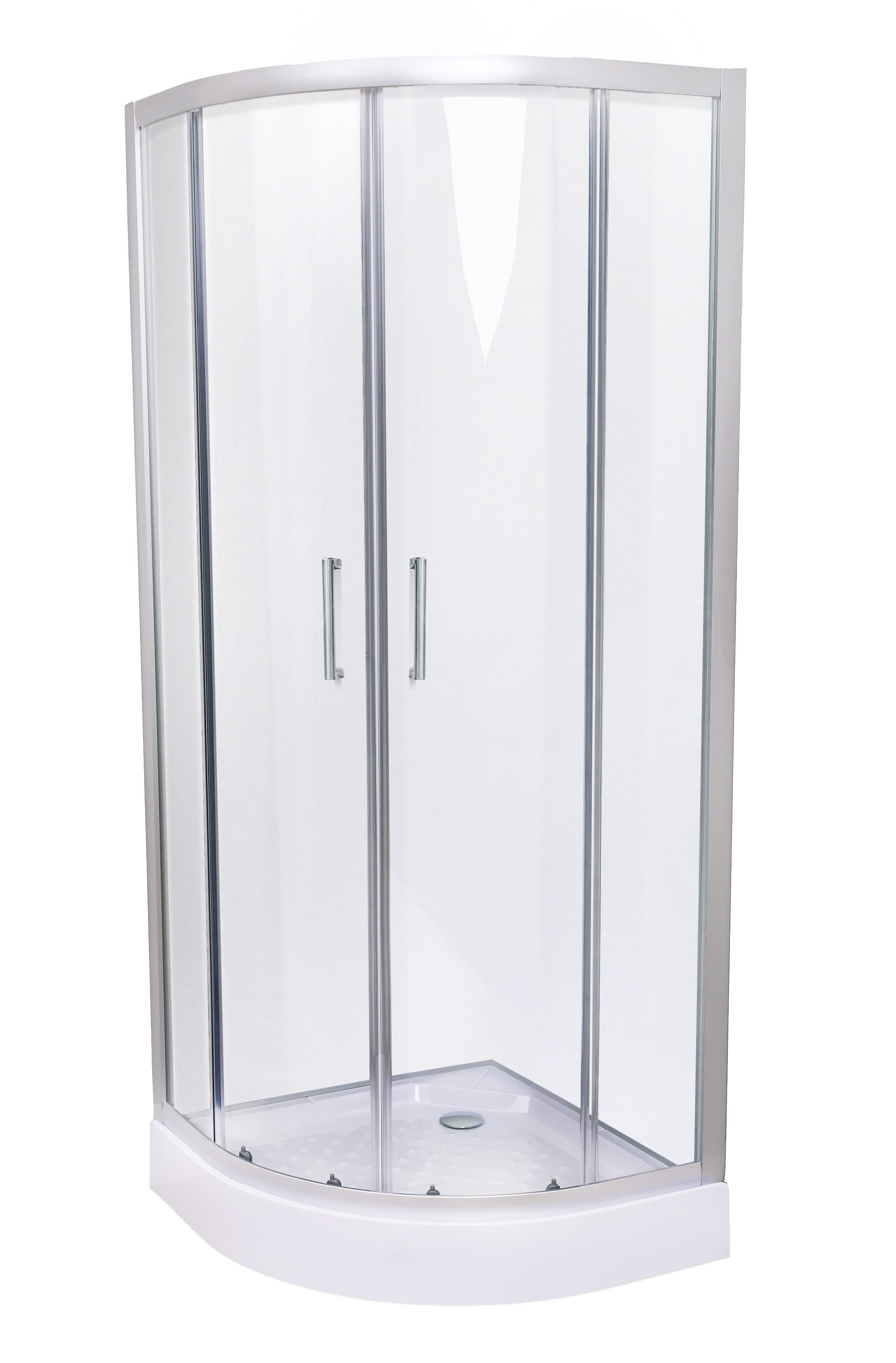 Belvit Eckdusche BV-DK2-9090, BxT: 90x90 cm, 1-tlg., Belvit Duschkabine Viertelkreis mit Schiebetür und Duschwanne