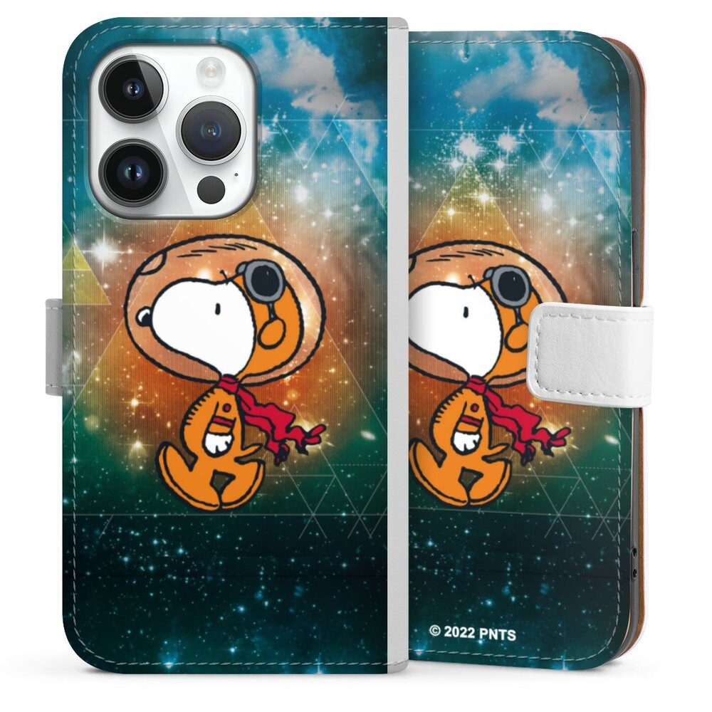 DeinDesign Handyhülle Snoopy Astronaut Offizielles Lizenzprodukt, Apple iPhone 14 Pro Hülle Handy Flip Case Wallet Cover