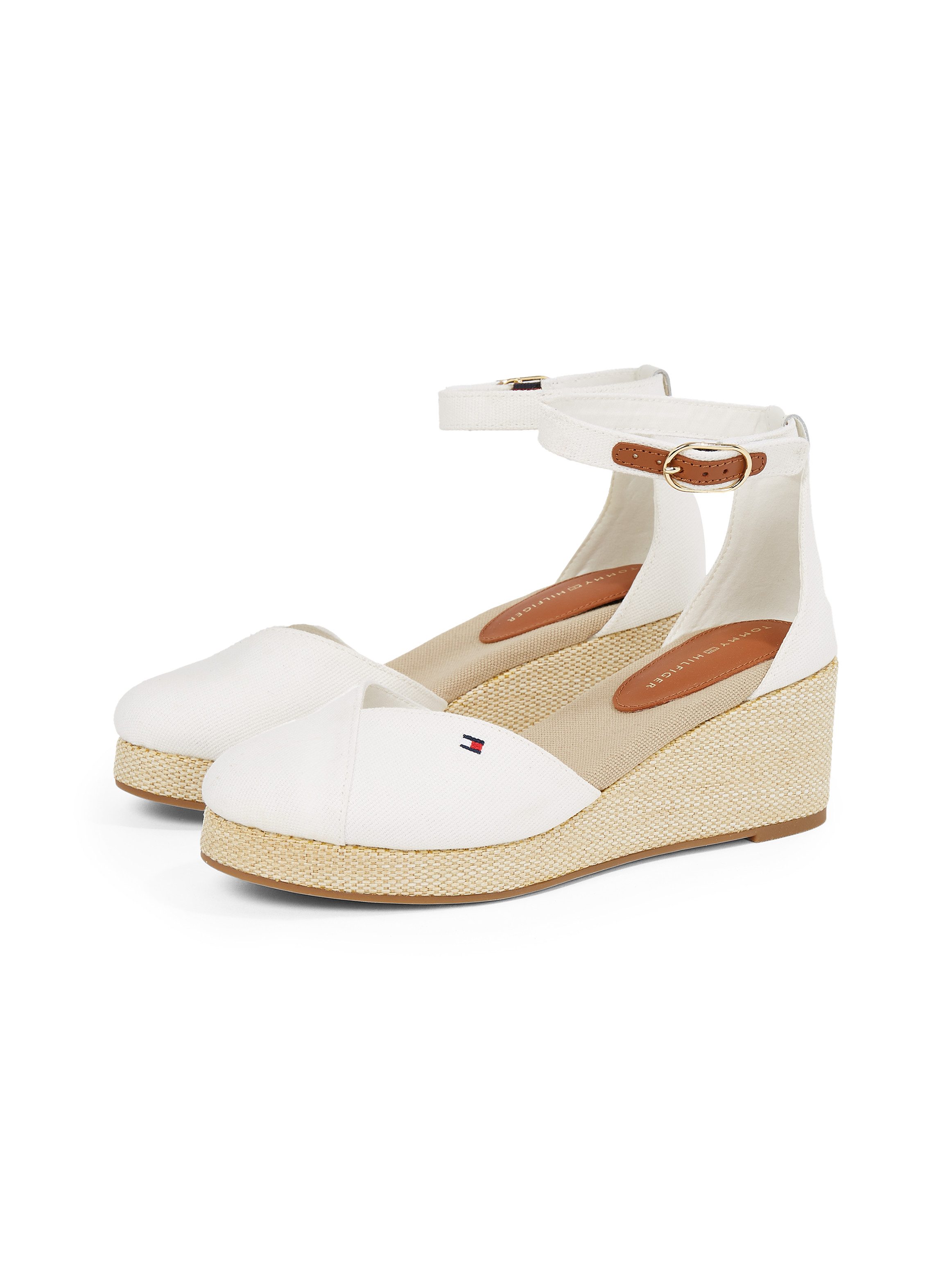 Tommy Hilfiger FLAG CLOSED TOE MID WEDGE ESPAD Keilsandalette, Riemchensandale, Sommerschuh mit verstellbarer Schnalle