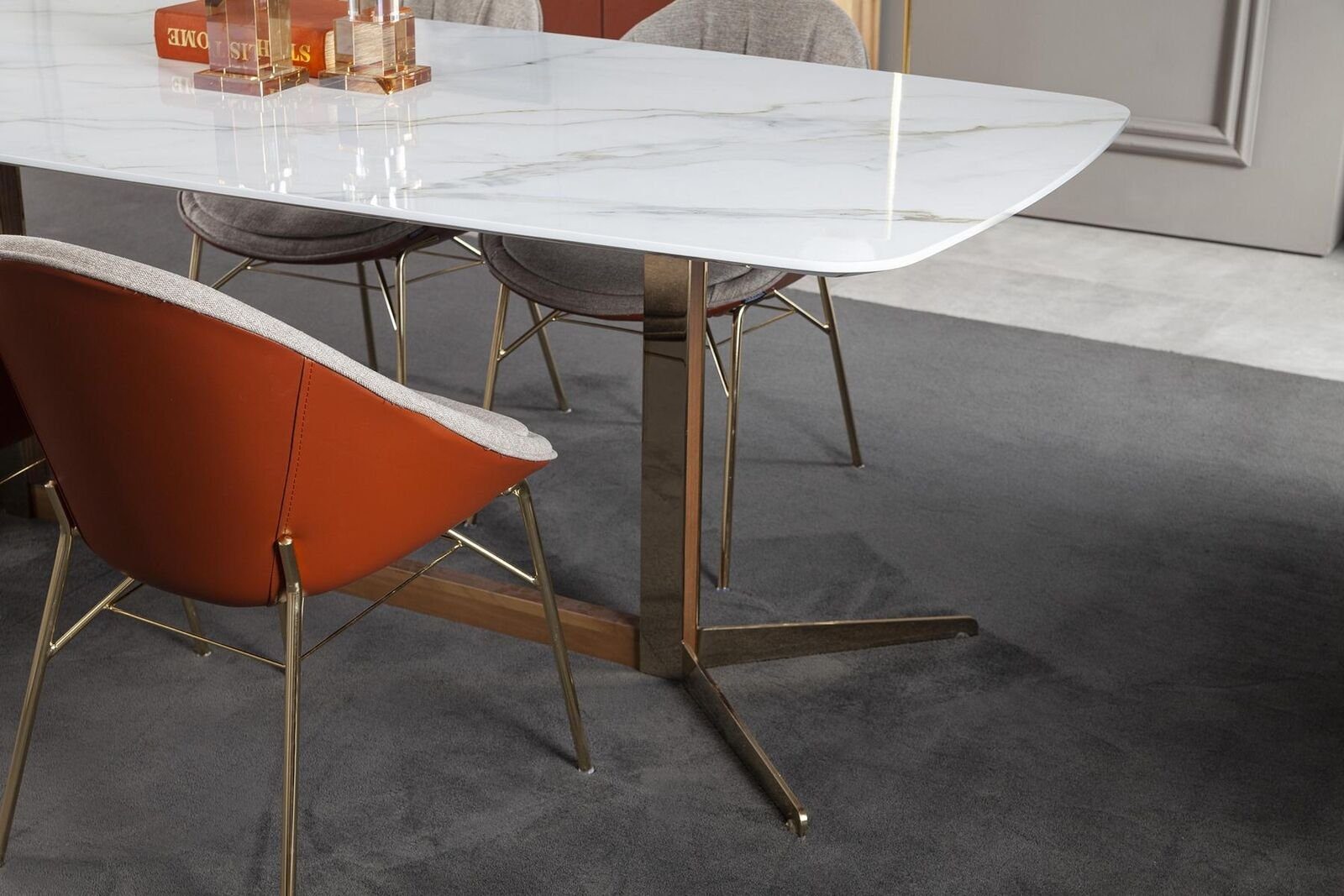 JVmoebel Esstisch Tisch in Weiß für Esszimmer Luxuriös Moderner Stil Komfortabel Tische (1-St., 1x nur Esstisch ohne Stühle), Made in Europa