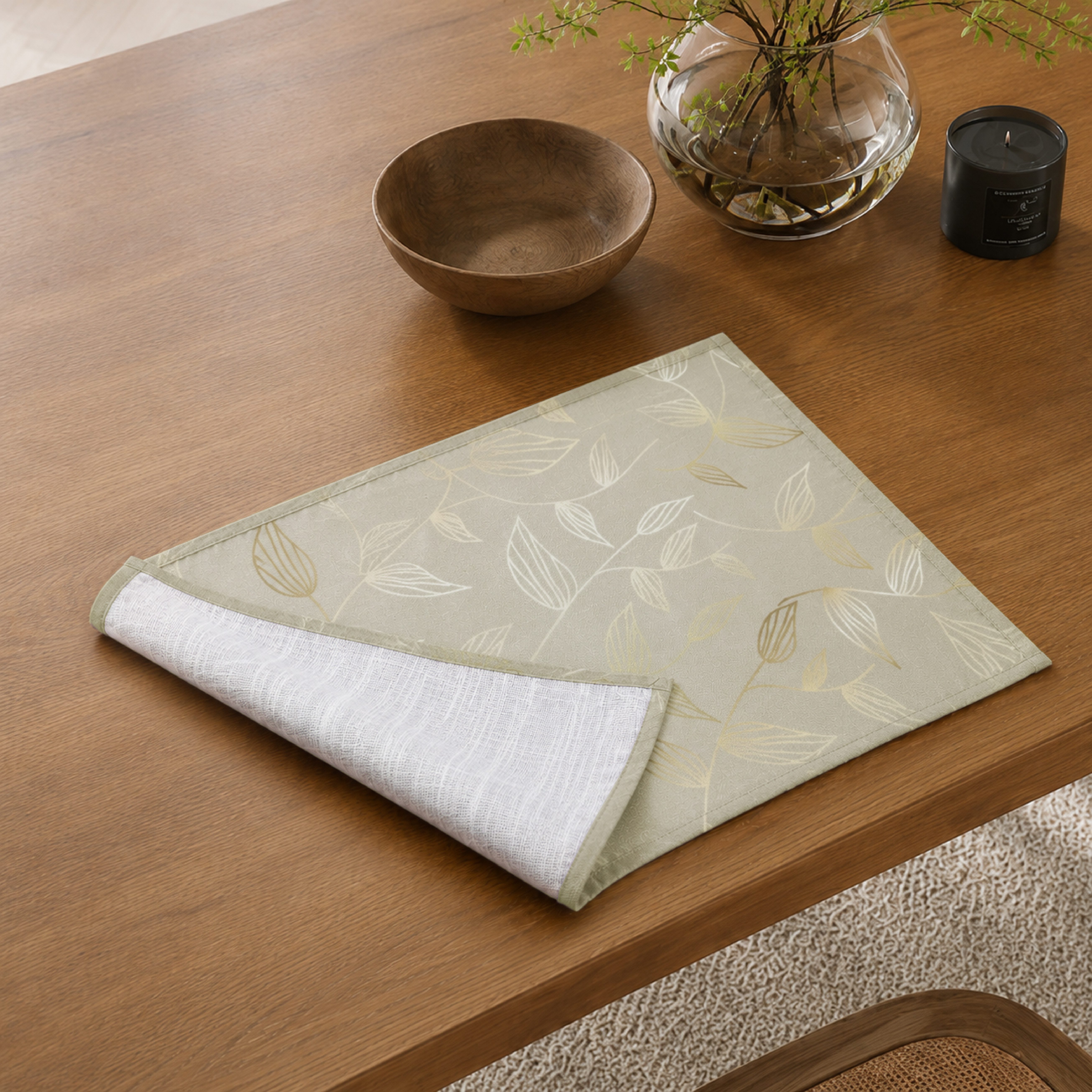 OTTO home Platzset Raffon, (2-St), 2er Set, bedruckt, stillvoller Blätterdruck