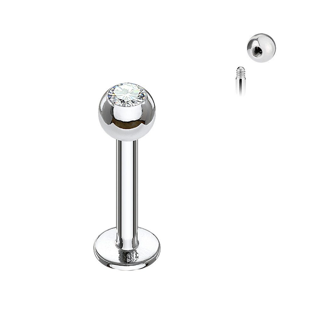 Taffstyle Piercing-Set Titan Lippenpiercing Modanna mit Zirkonia Kristall 1 günstig online kaufen