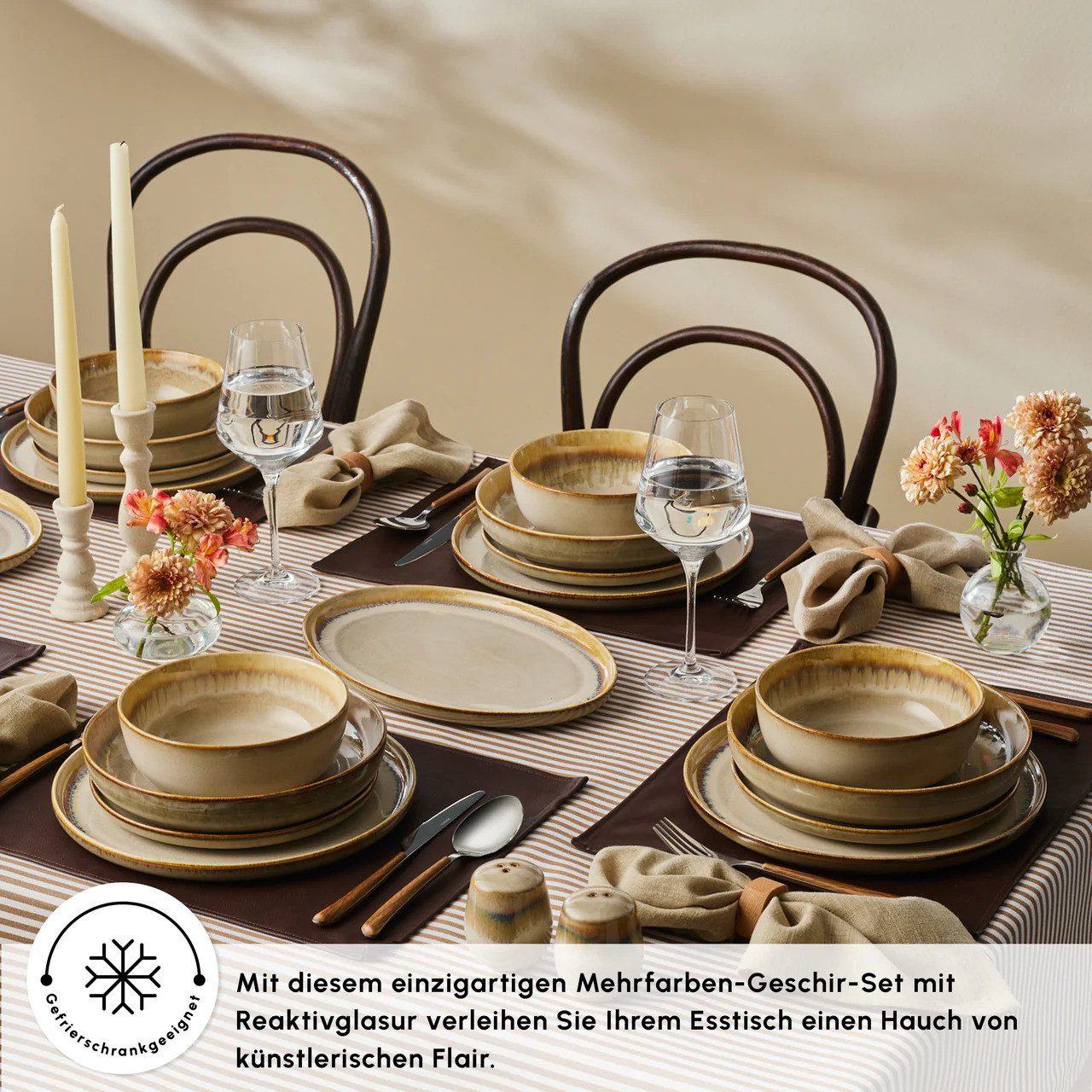 Karaca Geschirr-Set Karaca Earthy Light Reaktiv Geschirrset 12 Personen 52tlg Tafelservice, 12 Personen – Bild 3 von 5