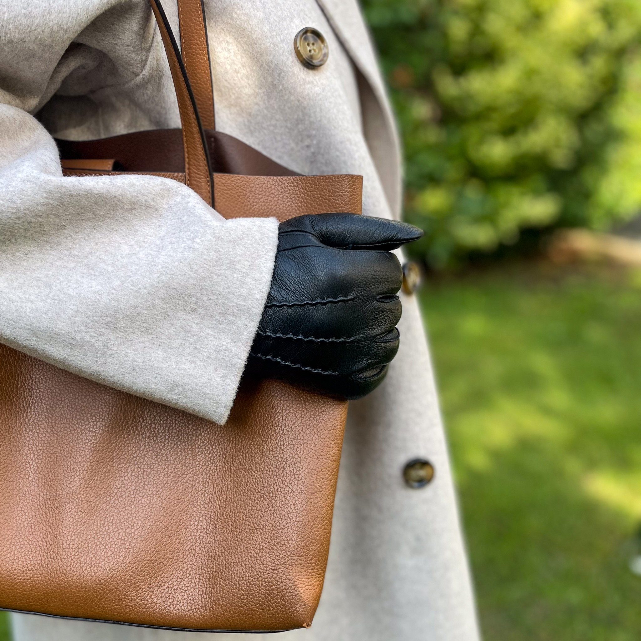 Hand Gewand by Weikert Lederhandschuhe JESS- Elegant aus Ziegenleder mit Kaschmir Wolle Fütterung