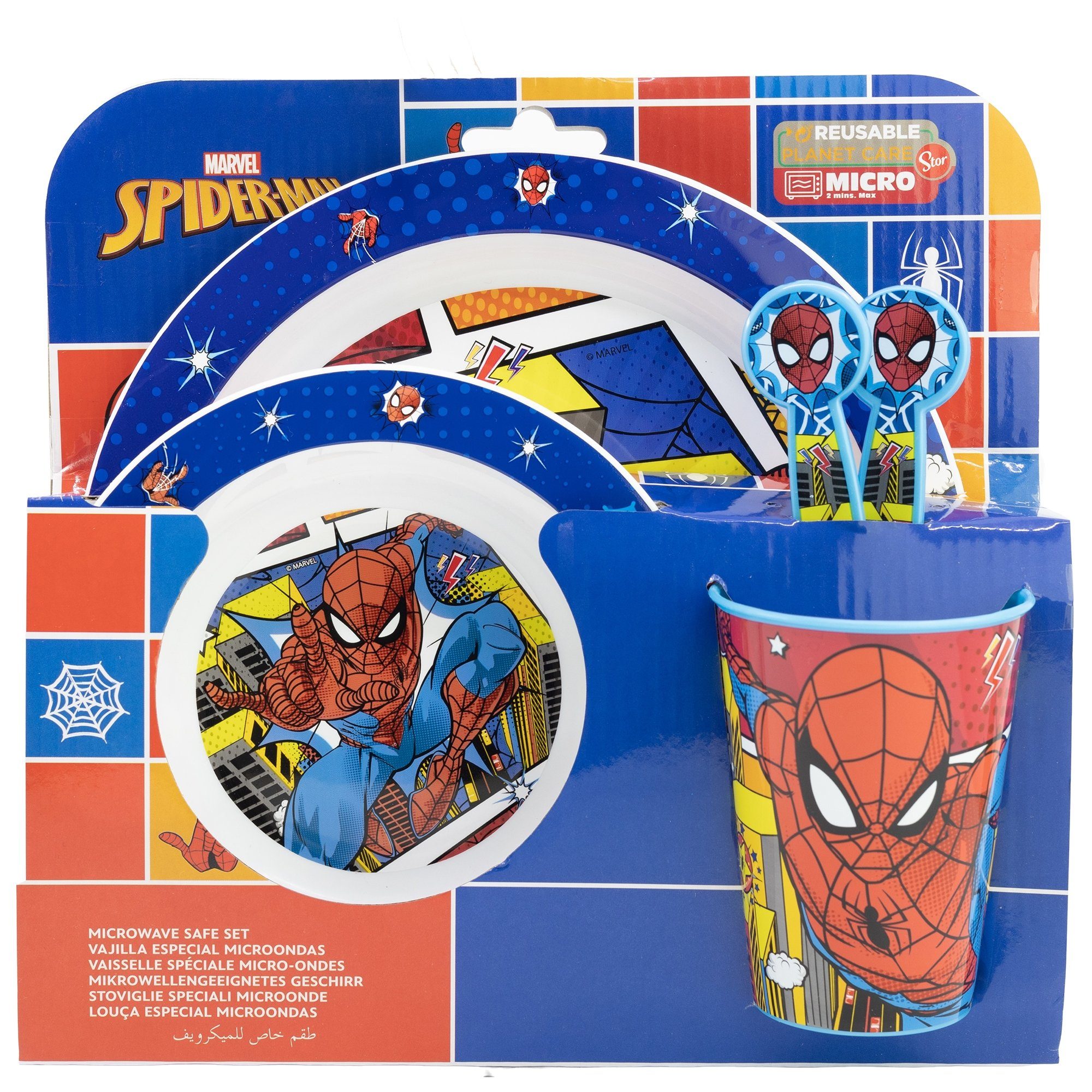 1 Personen, teilig Geschirr-Set 5 Spiderman Kindergeschirr-Set Kinder MARVEL Kunststoff (5-tlg), Marvel