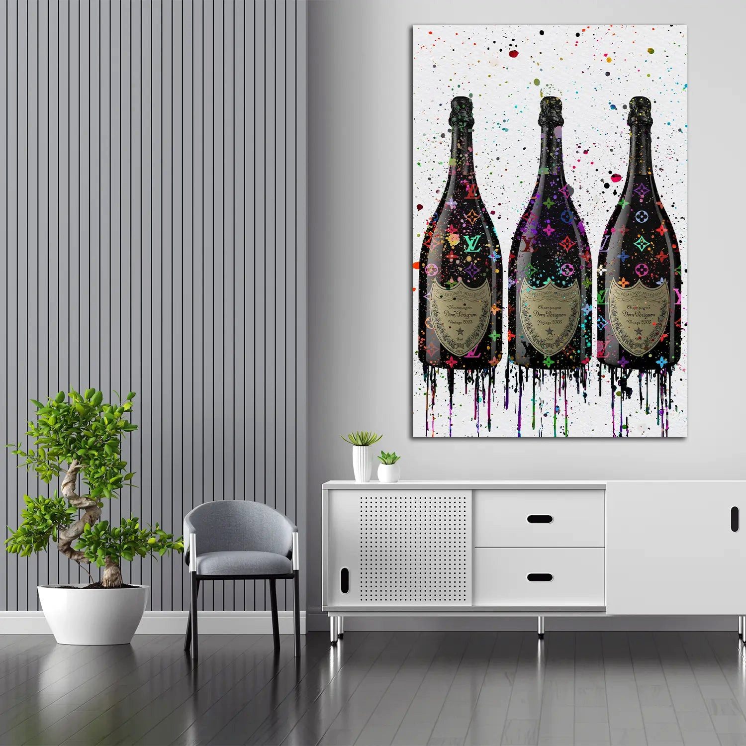 Artedinoi Leinwandbild Flaschen Pop Art Luxus günstig online kaufen
