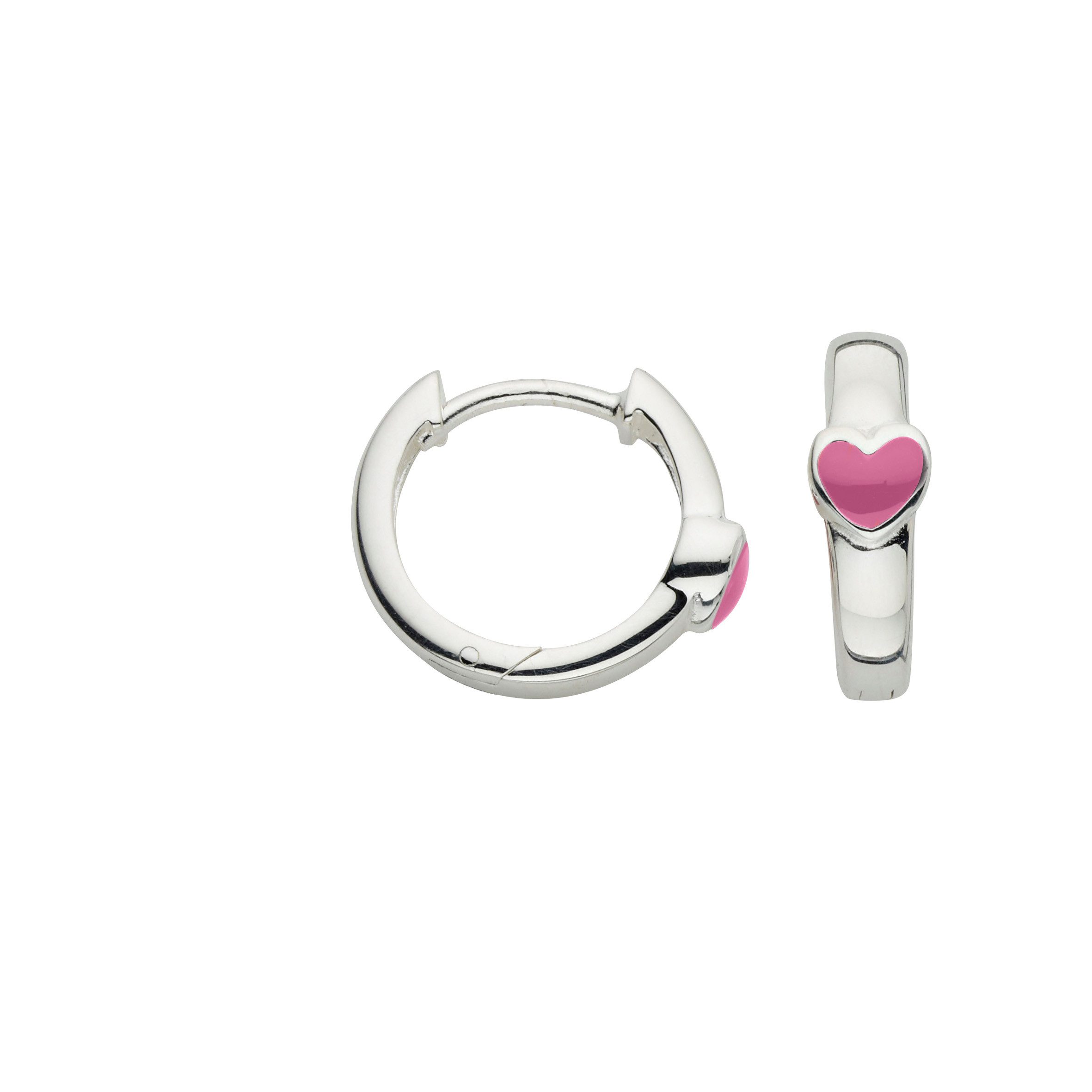 Firetti Paar Creolen Schmuck Geschenk Silber 925 Ohrschmuck Ohrringe Herz, Emaille