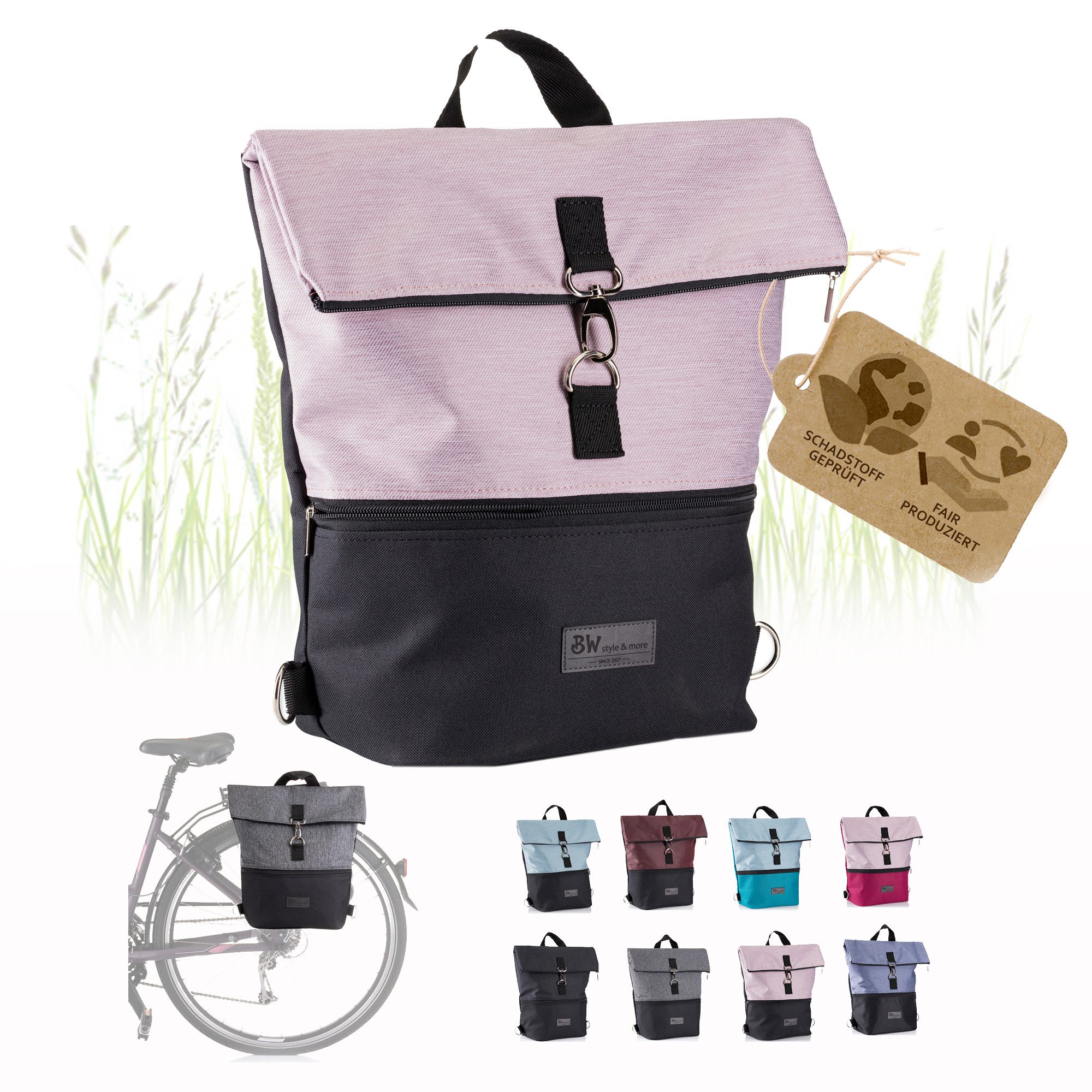 BambiniWelt by Rafael K. Fahrradtasche Fahrradtasche Gepäckträgertasche 2in1 Rucksack 20L M1, Gepäckträgertasche/Fahrradrucksack