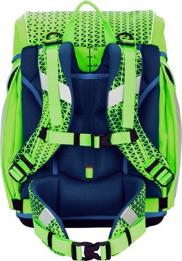 Scout Schulranzen Alpha Neon Safety - Green Gecko (Set, 4-tlg), mit 3 Funny Snaps; enthält recyceltes Material