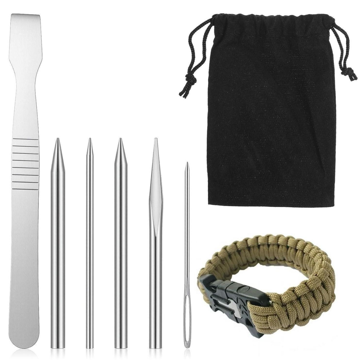 LuxusKollektion Nähnadeln Paracord Nadel Set 6tlg Edelstahl DIY Zubehör, 6 St.