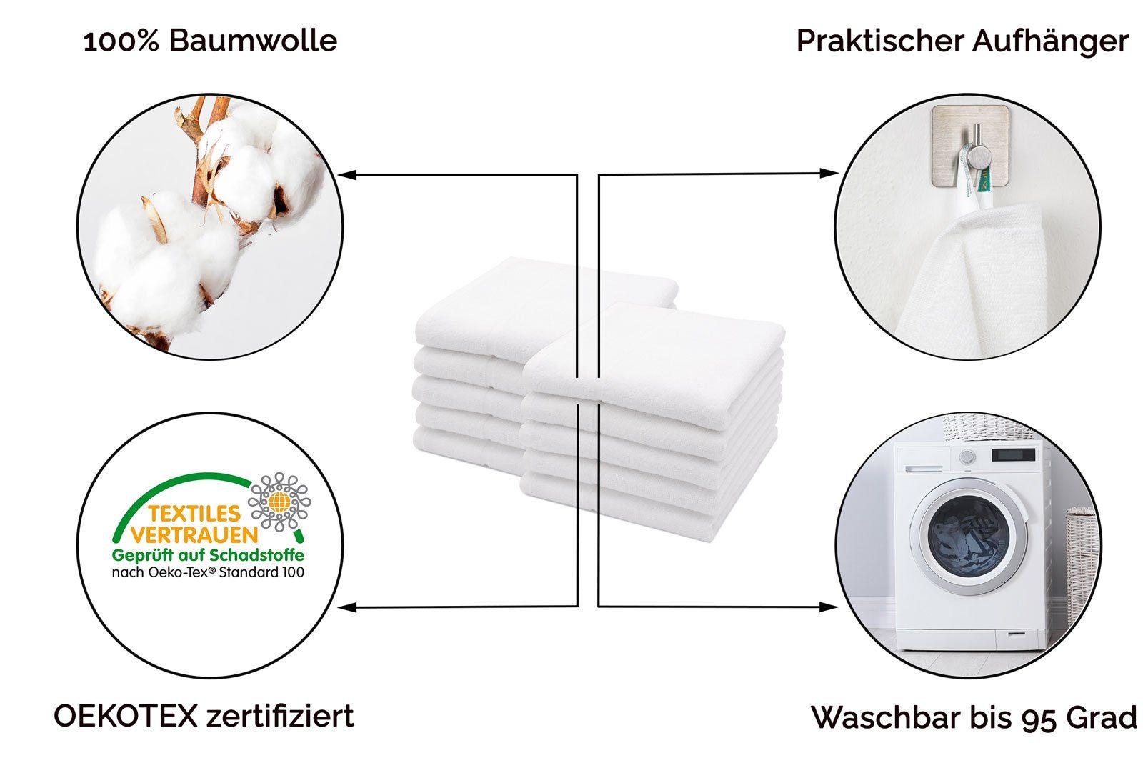 ZOLLNER Handtücher, Frottier (10-St), 50 x günstig online kaufen