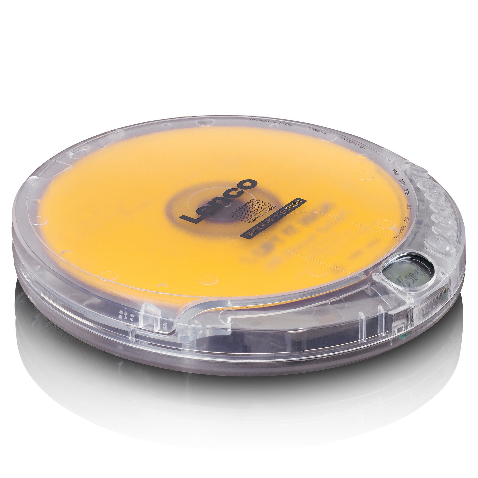 Lenco CD-202TR CD-Player (Display mit Uhranzeige) Transparant