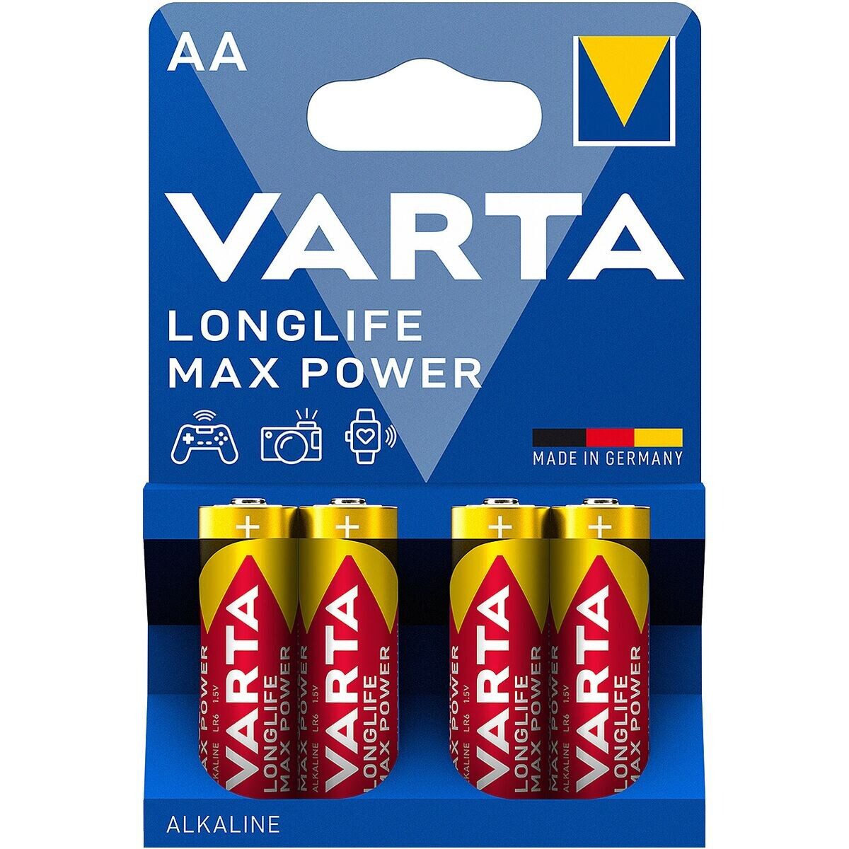 VARTA LONGLIFE Max Power Batterie, (1.5 V, 4 St), Mignon / AA / LR06