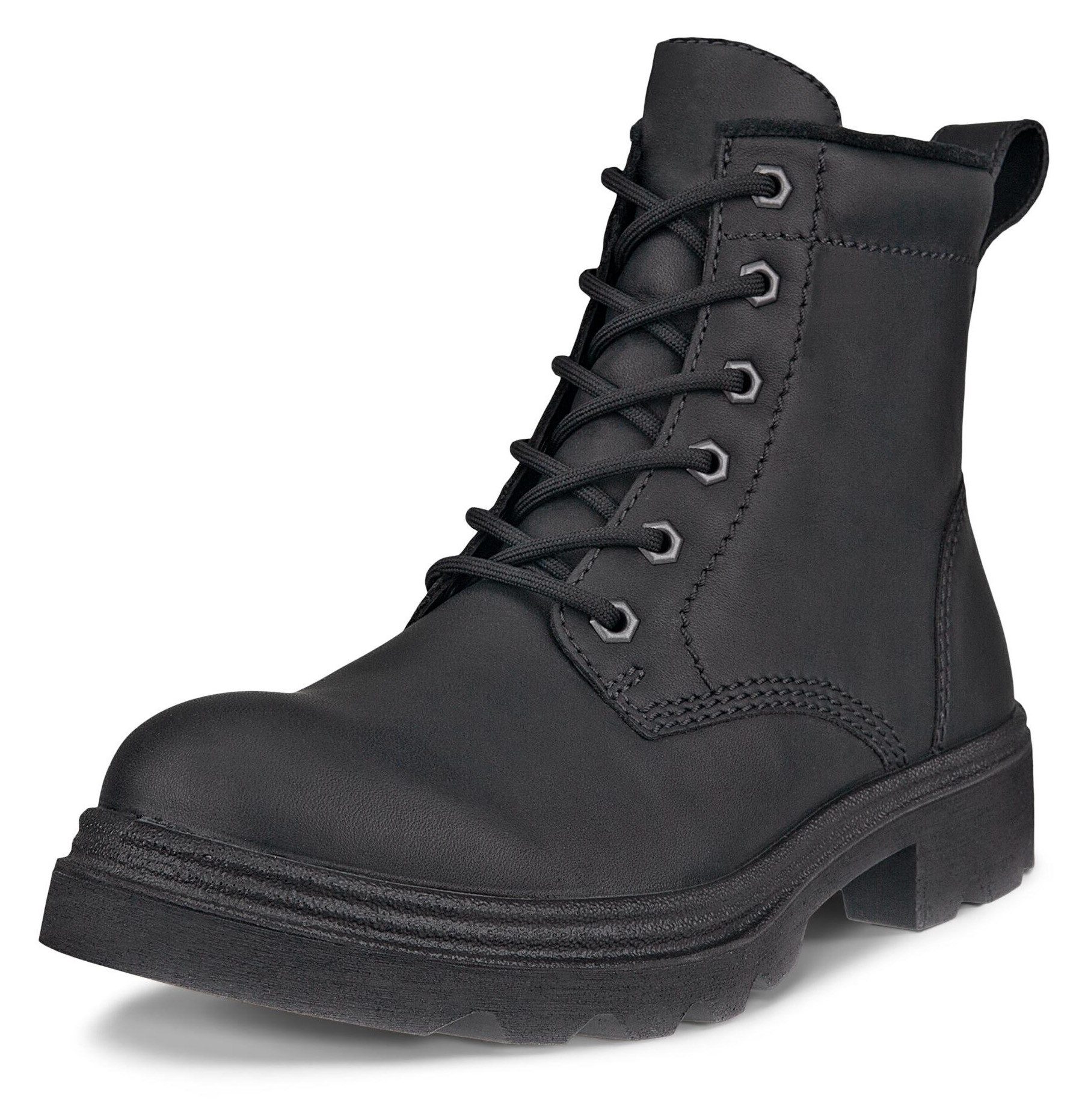 Ecco GRAINER W Schnürboots, Stiefelette, Winterboots, Blockabsatz, mit Schurwollfutter