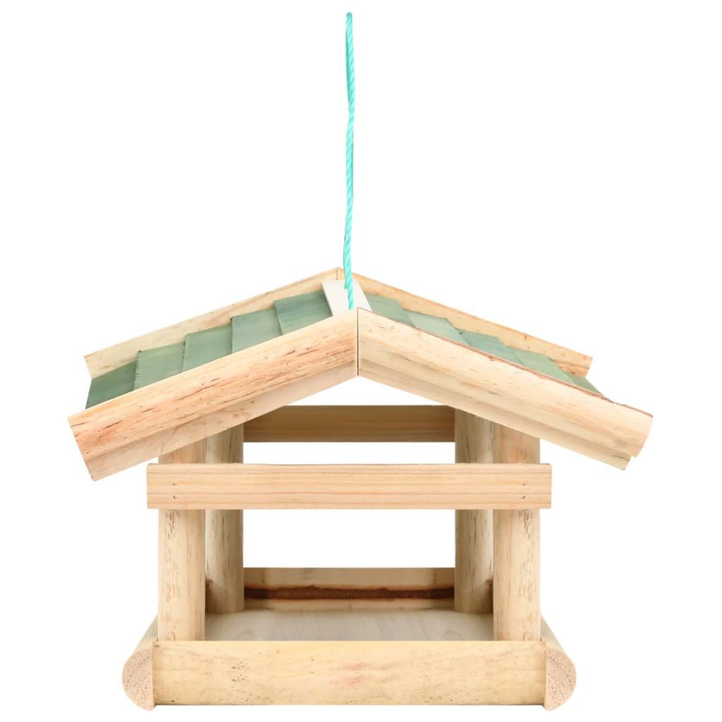 furnicato Vogelhaus Vogelfutterhaus aus massivem Holz 35 x 29,5 x 21 cm Naturholz, Witterungsbeständige Futterstation mit schützendem Dach für den Garten
