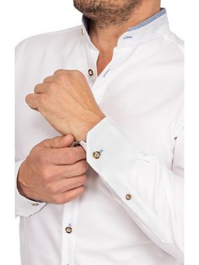 Gipfelstürmer Trachtenhemd Hemd Stehkragen 420002-4119-145 weiß marine (Slim