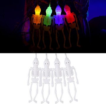 Salcar LED-Lichterkette 1,5m Lichterkette Halloween Dekoration 10 Skeletten