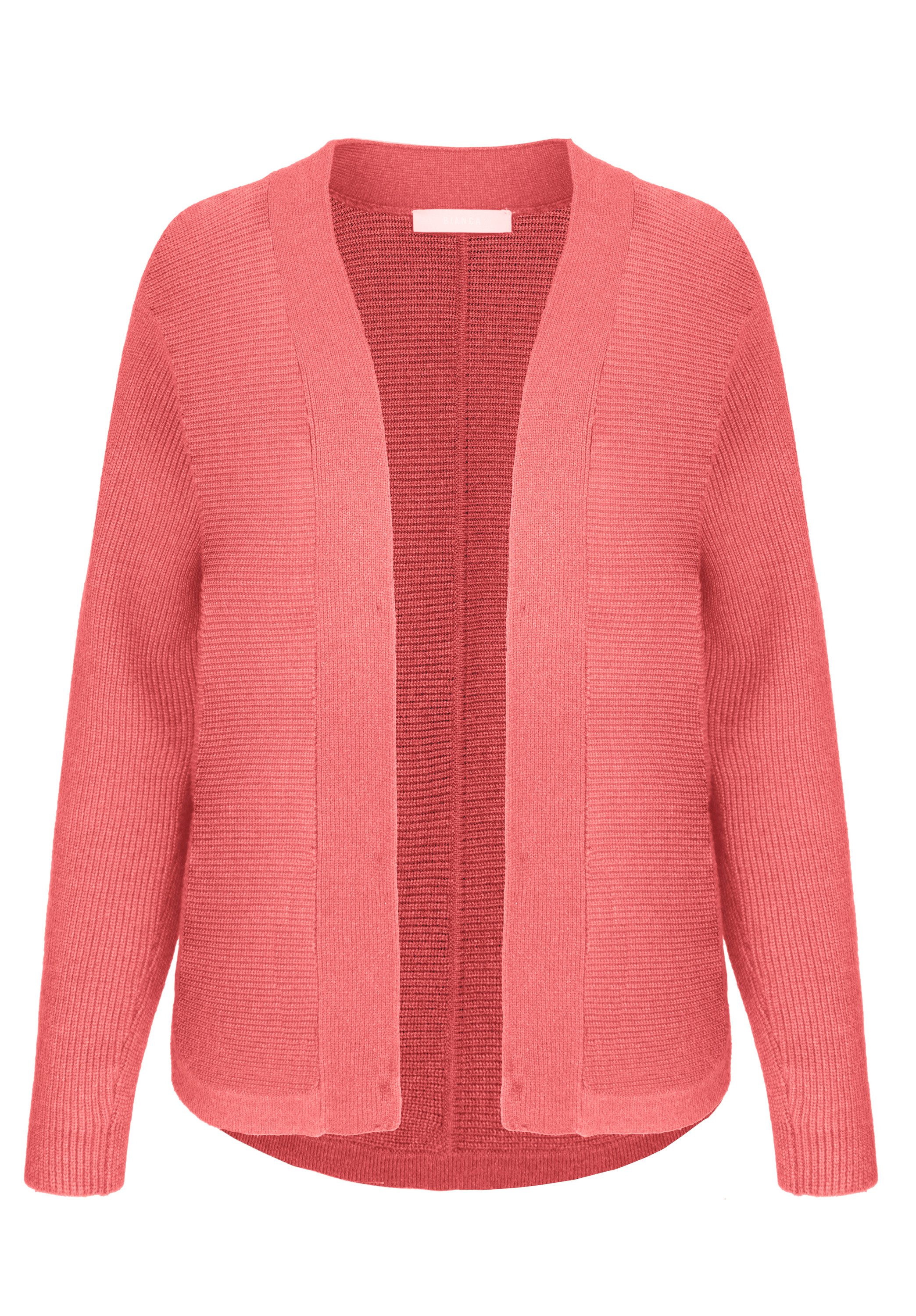 bianca Strickjacke OTIS in quer gestricktem Feinpatent, mit langem V-Neck günstig online kaufen