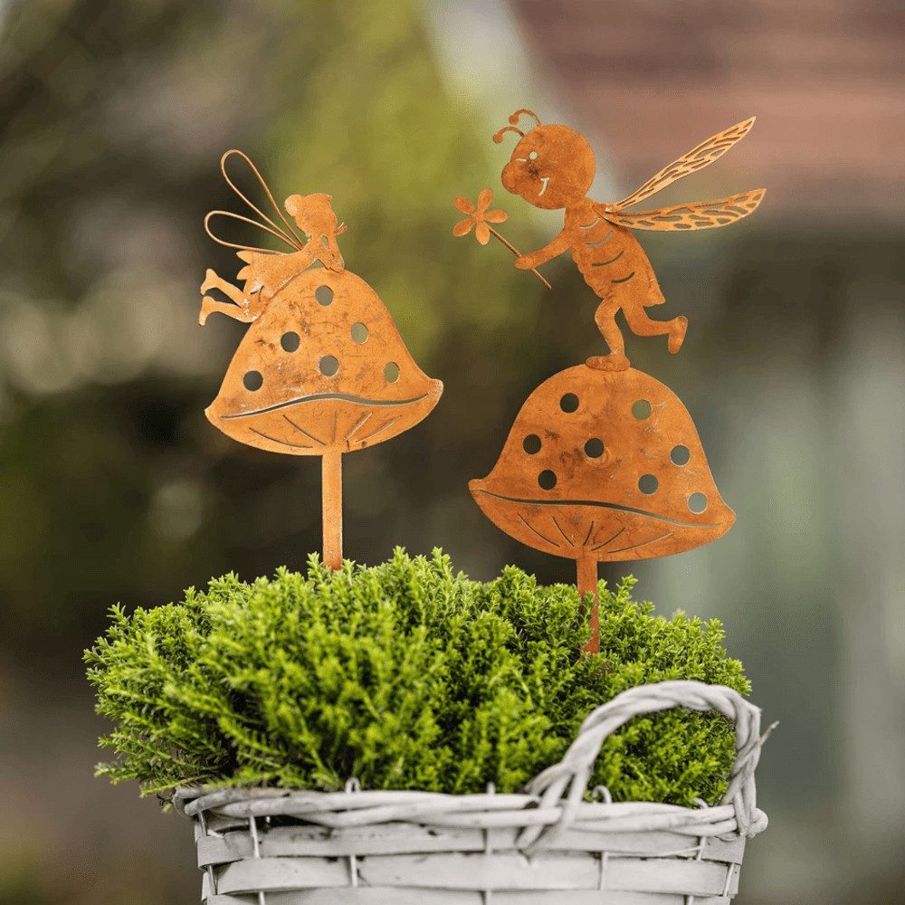 Home-trends24.de Gartenstecker Pilz Marienkäfer Fee Roststecker günstig online kaufen