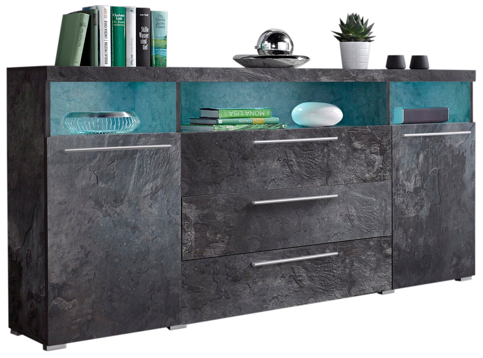 INOSIGN Sideboard India,Breite 182cm moderne Anrichte 2Türen,3 Schubladen, günstig online kaufen