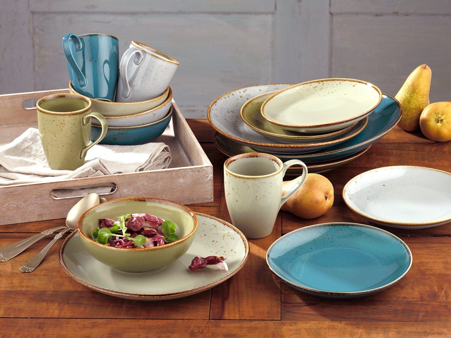 CreaTable Schale Buddha Bowl NATURE COLLECTION, Beige, Ø 18 cm, Steinzeug