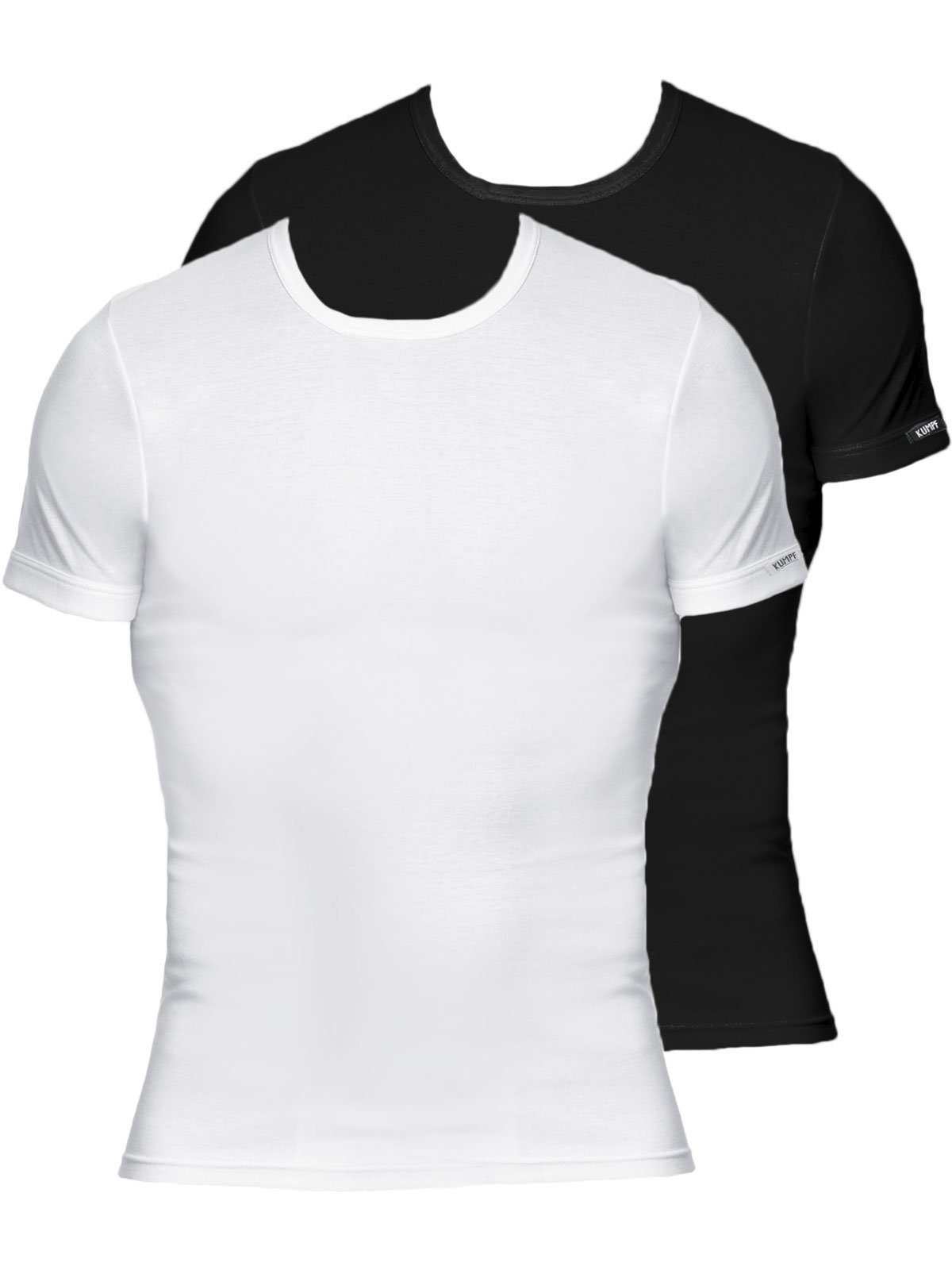 KUMPF Unterziehshirt 2er Sparpack Herren T-Shirt Bio Cotton (Spar-Set, 2-St) hohe Markenqualität schwarz weiss