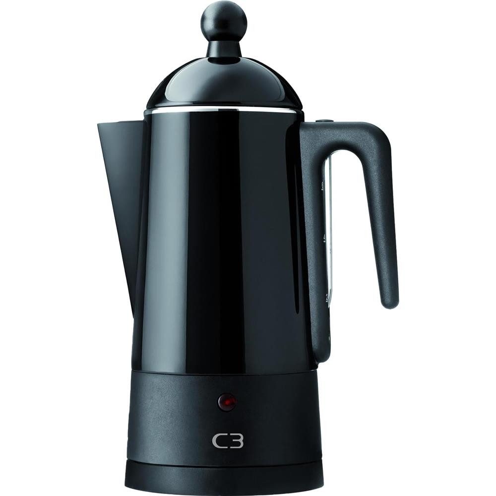 C3 Perkolator C3 30-30254, 0.9l Kaffeekanne, Permanentfilter, Warmhaltefunktion, Abschaltautomatik, Füllstandsanzeige