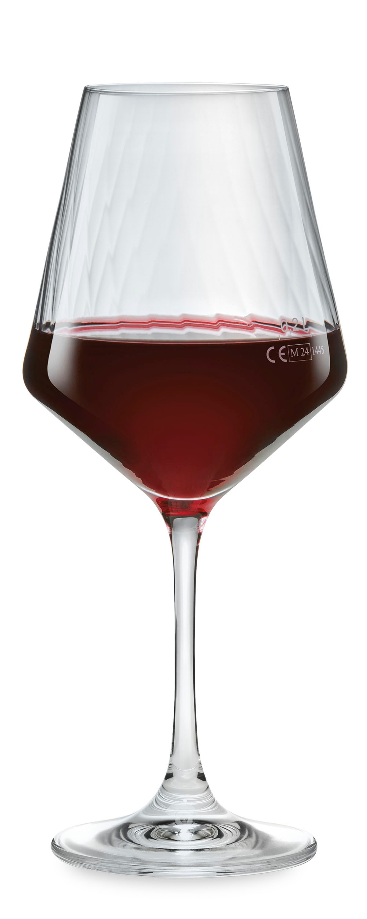 van Well Weinglas Eva, Weingläser 55 cl geeicht, 6 Stück, 6-tlg., Kristallglas, Relief-Optik, spülmaschinengeeignet