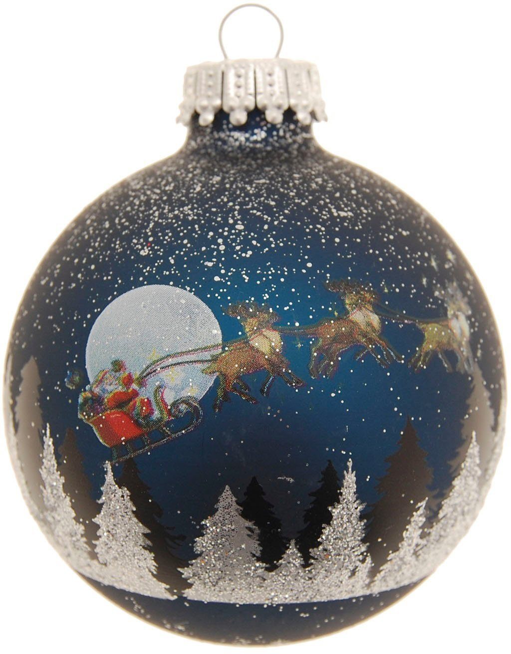 Krebs Glas Lauscha Weihnachtsbaumkugel Spirit of Christmas, 7 cm (4 St), Weihnachtsdeko, Christbaumschmuck, Christbaumkugeln aus Glas