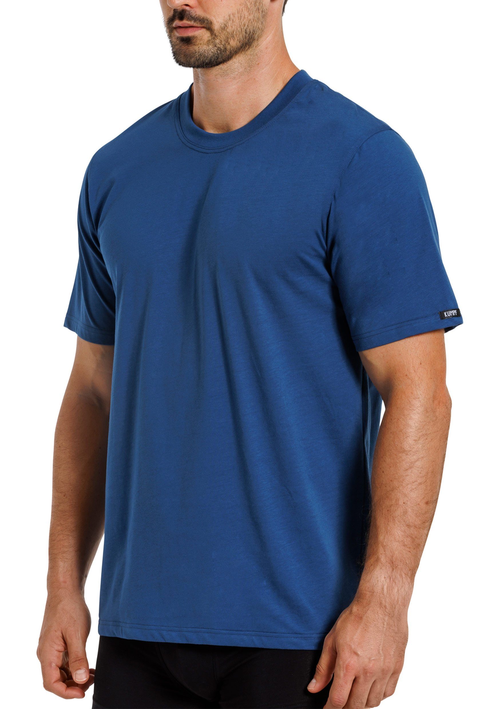 KUMPF Unterziehshirt 2er Markenqualität Sparpack hohe 2-St) T-Shirt (Spar-Set, Cotton darkblue Herren poseidon Bio