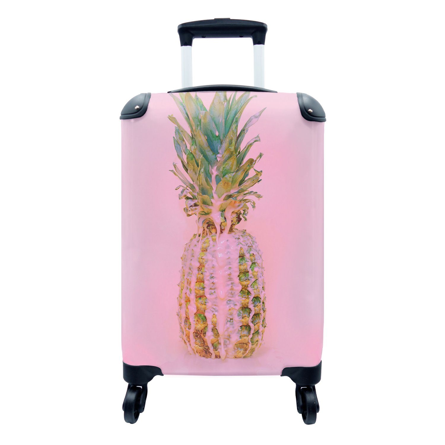 Reisekoffer mit Rosa Handgepäckkoffer Ananas 4 Sommer, - - Farbe Trolley, Reisetasche - Handgepäck MuchoWow Rollen, Ferien, für rollen,