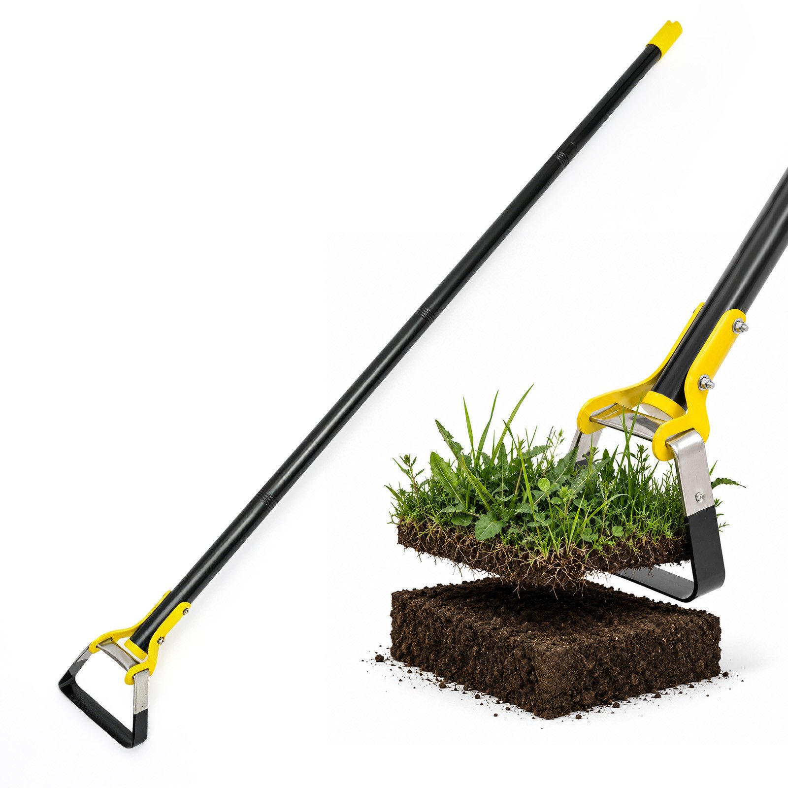 Youyijia Rasentraktor-Gartenwalze Verstellbare Steigbügelhacke mit Langstiel für Gartenarbeit