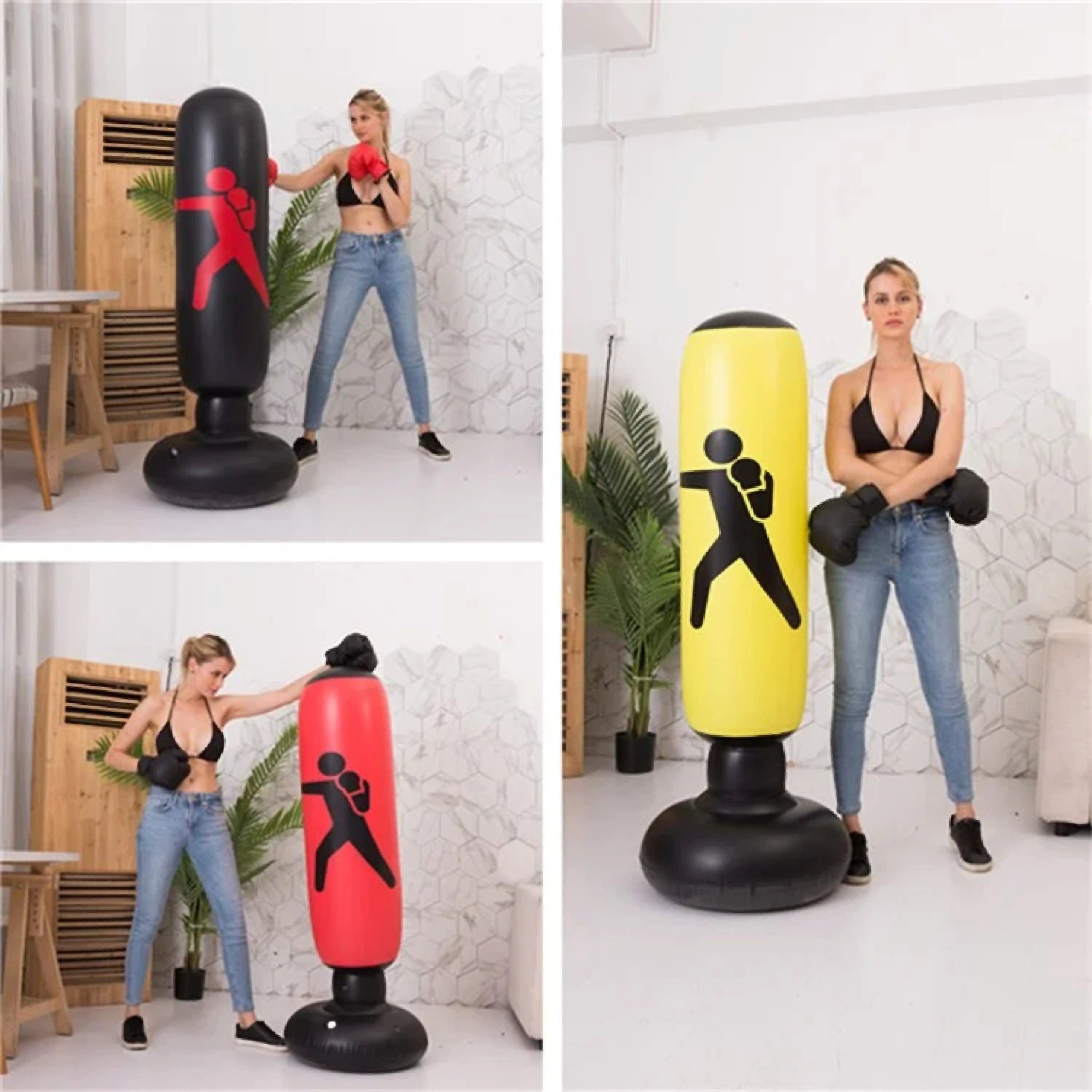 Sport-Knight® Standboxsack Standboxsack aufblasbar – 160 cm Boxsack, für Kickboxen & Stressabbau, Strapazierfähiges PVC